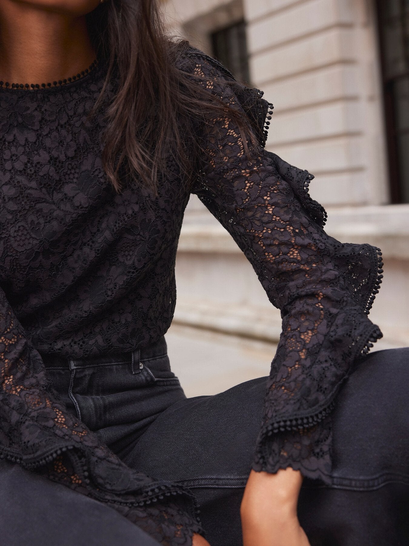 Lace Ruffle Top
