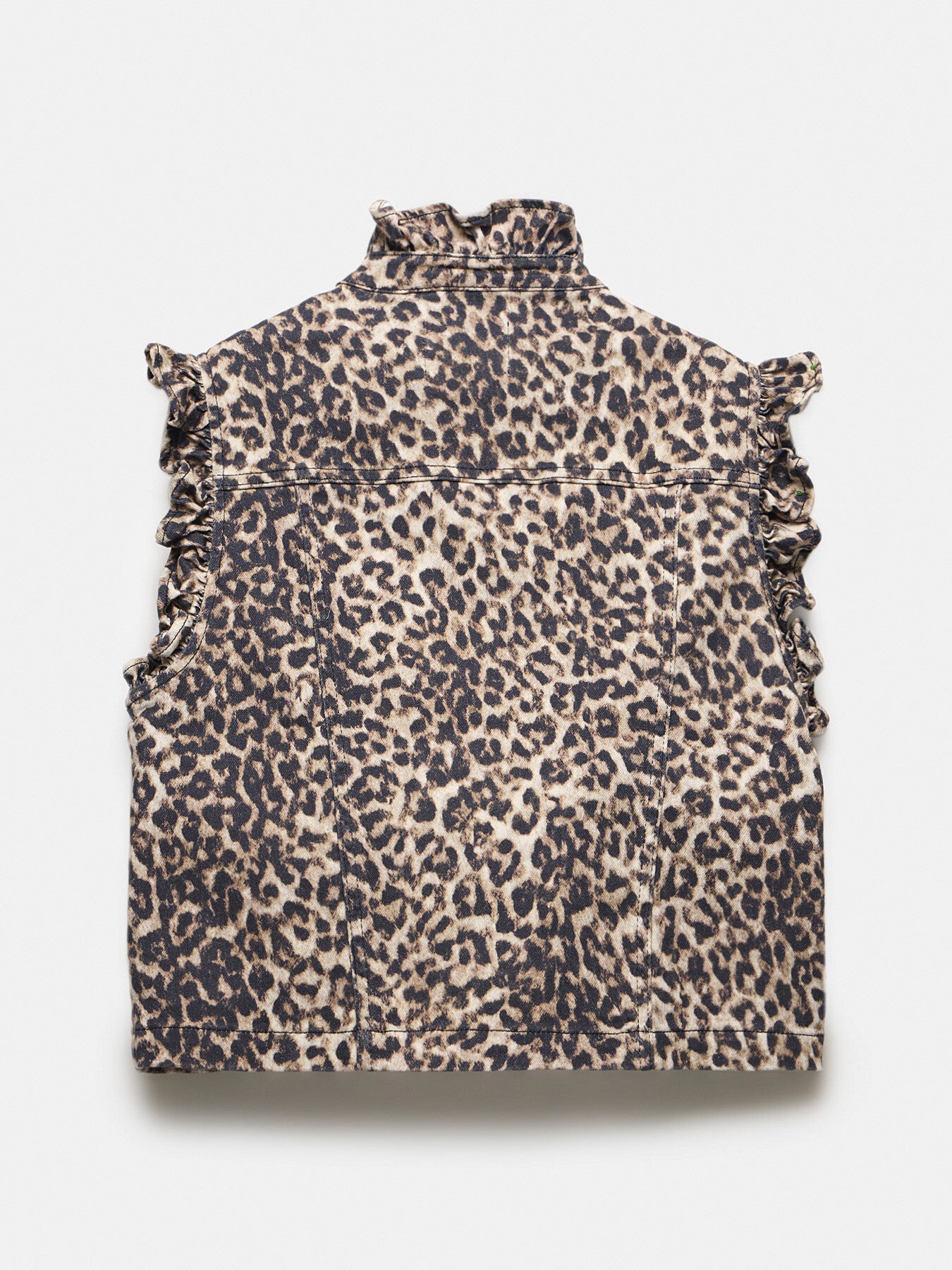 Leopard Print Ruffle Gilet