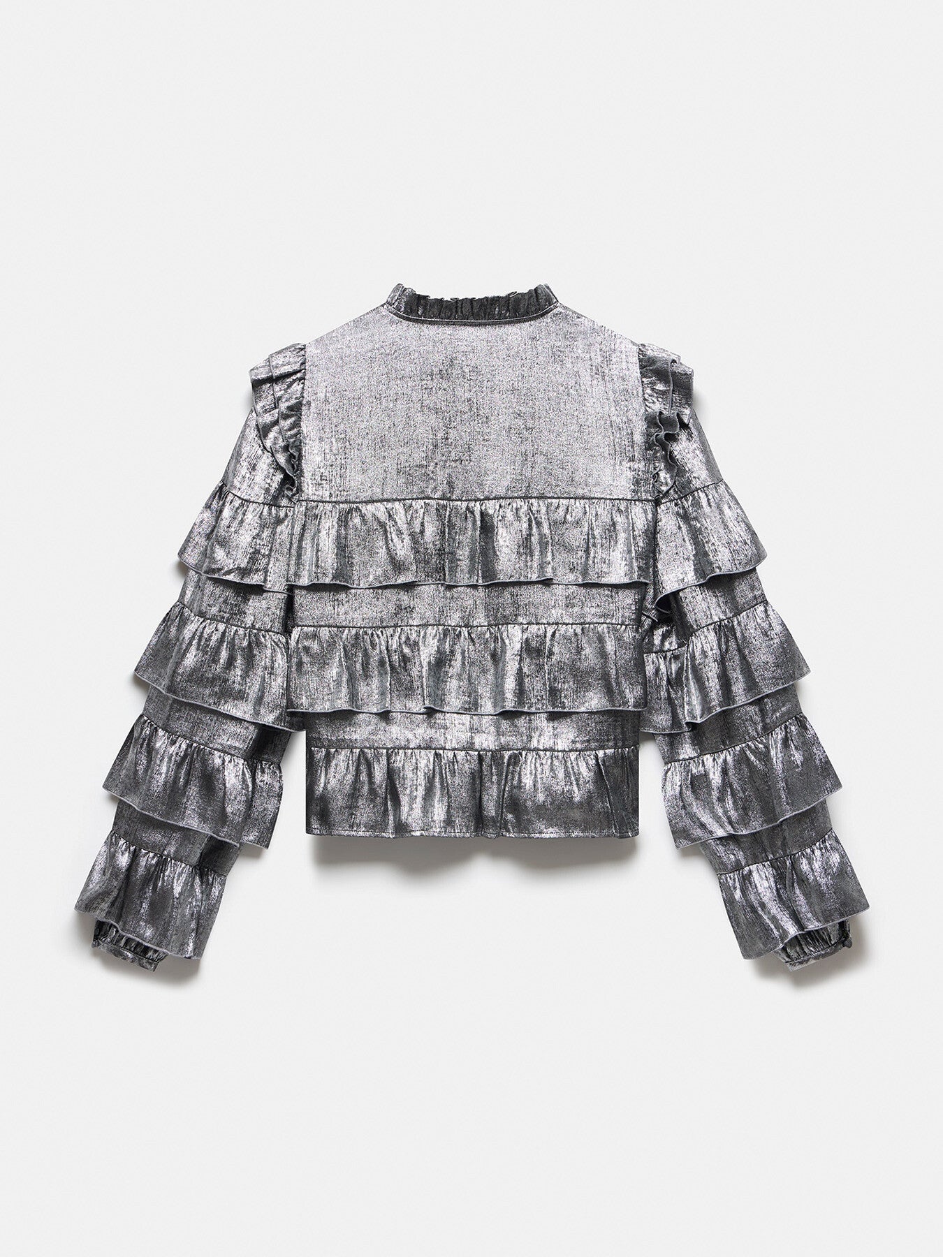 Metallic Ruffle Blouse