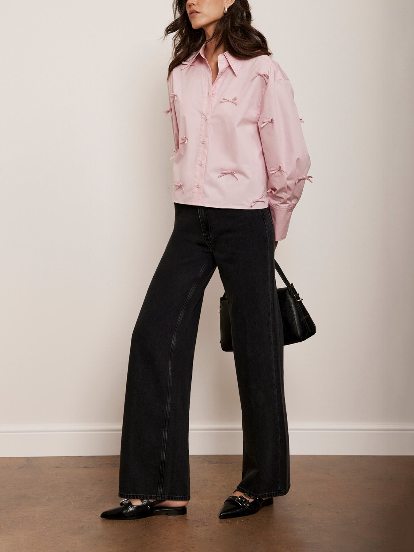 Bow Detail Cropped Shirt