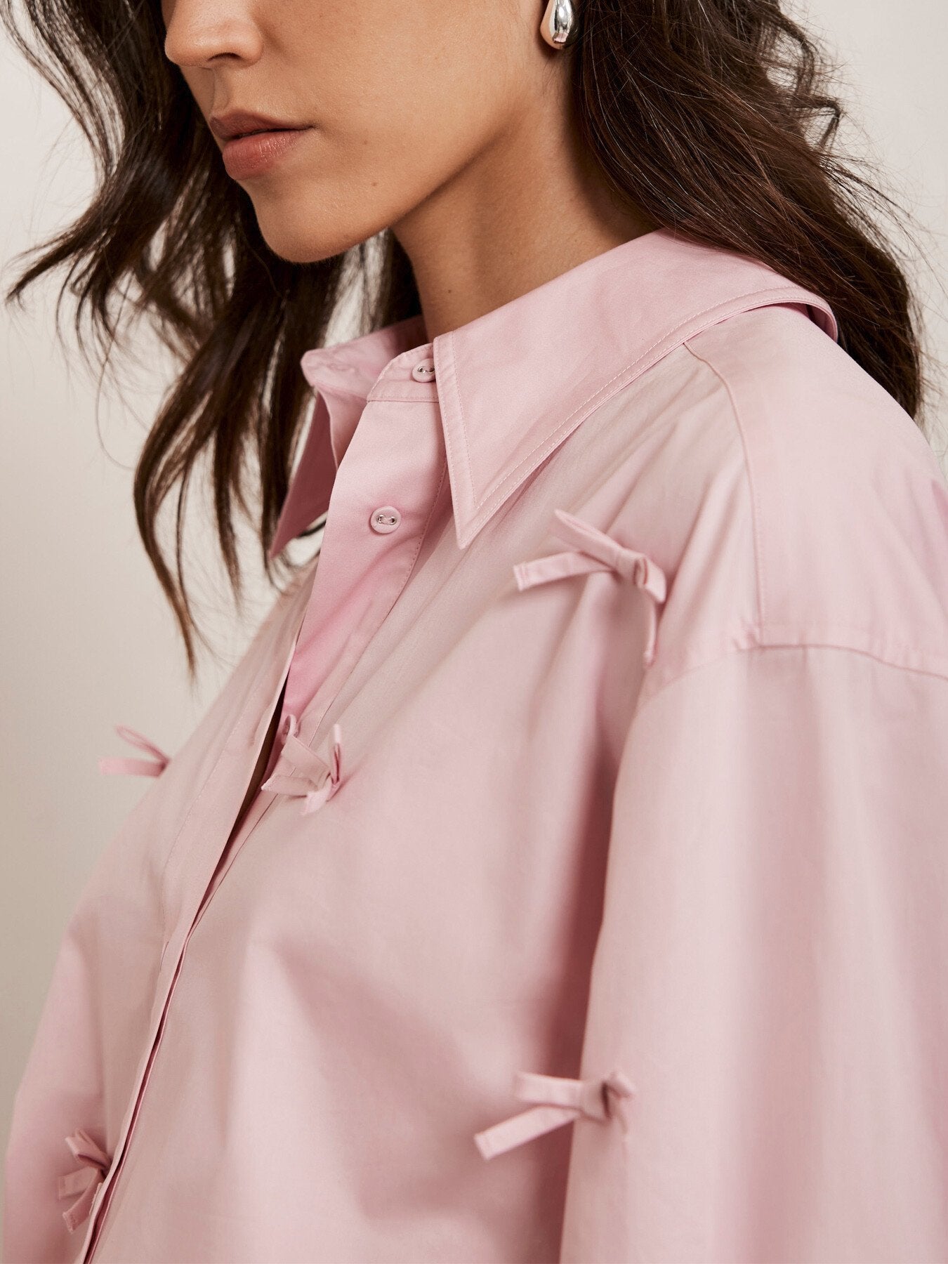 Bow Detail Cropped Shirt