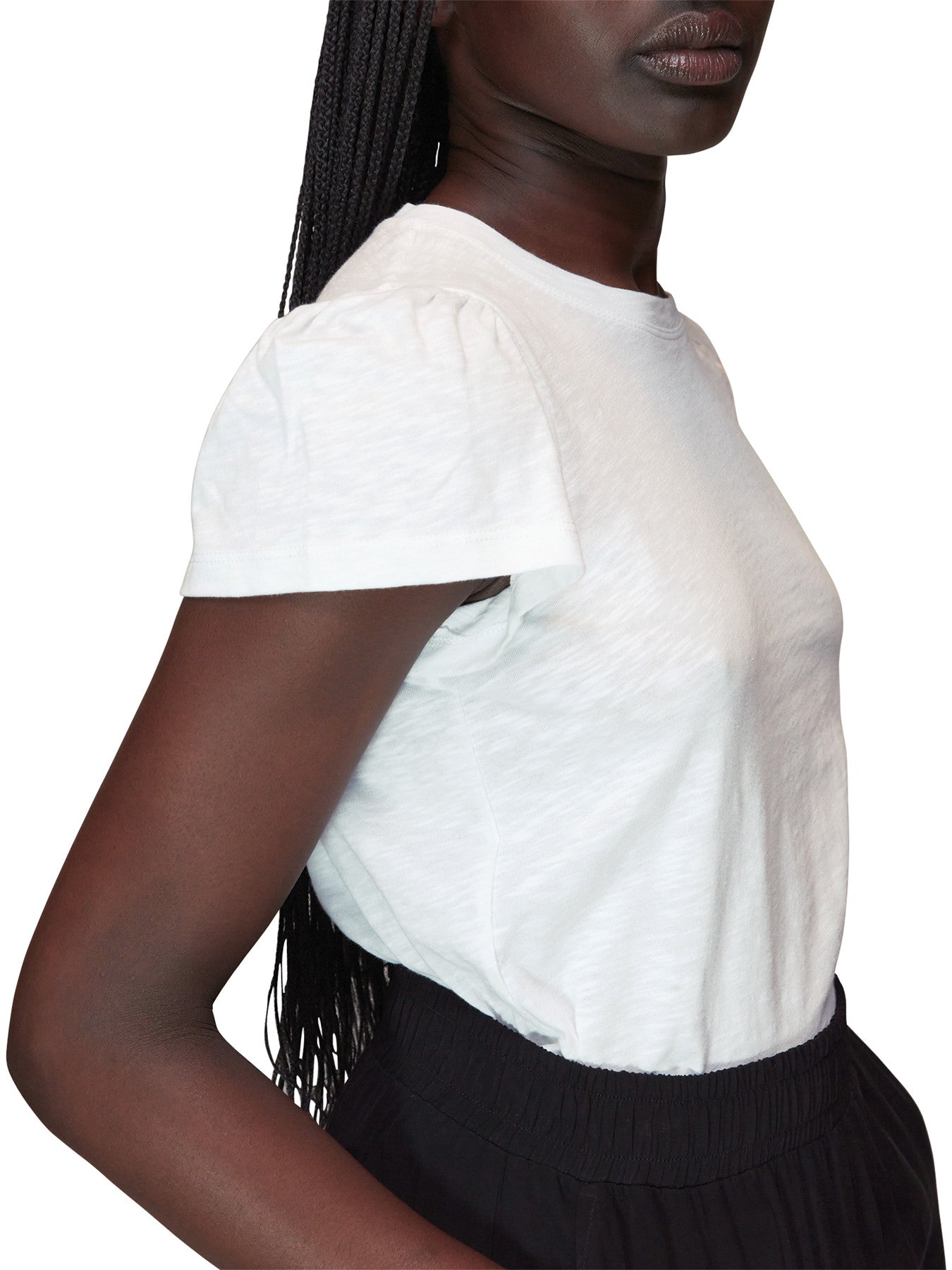 Cotton Frill Sleeve T Shirt