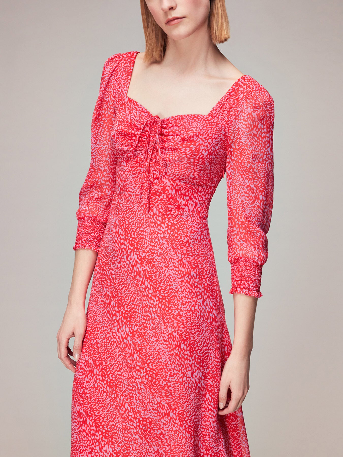 Diagonal Leopard Midi Dress