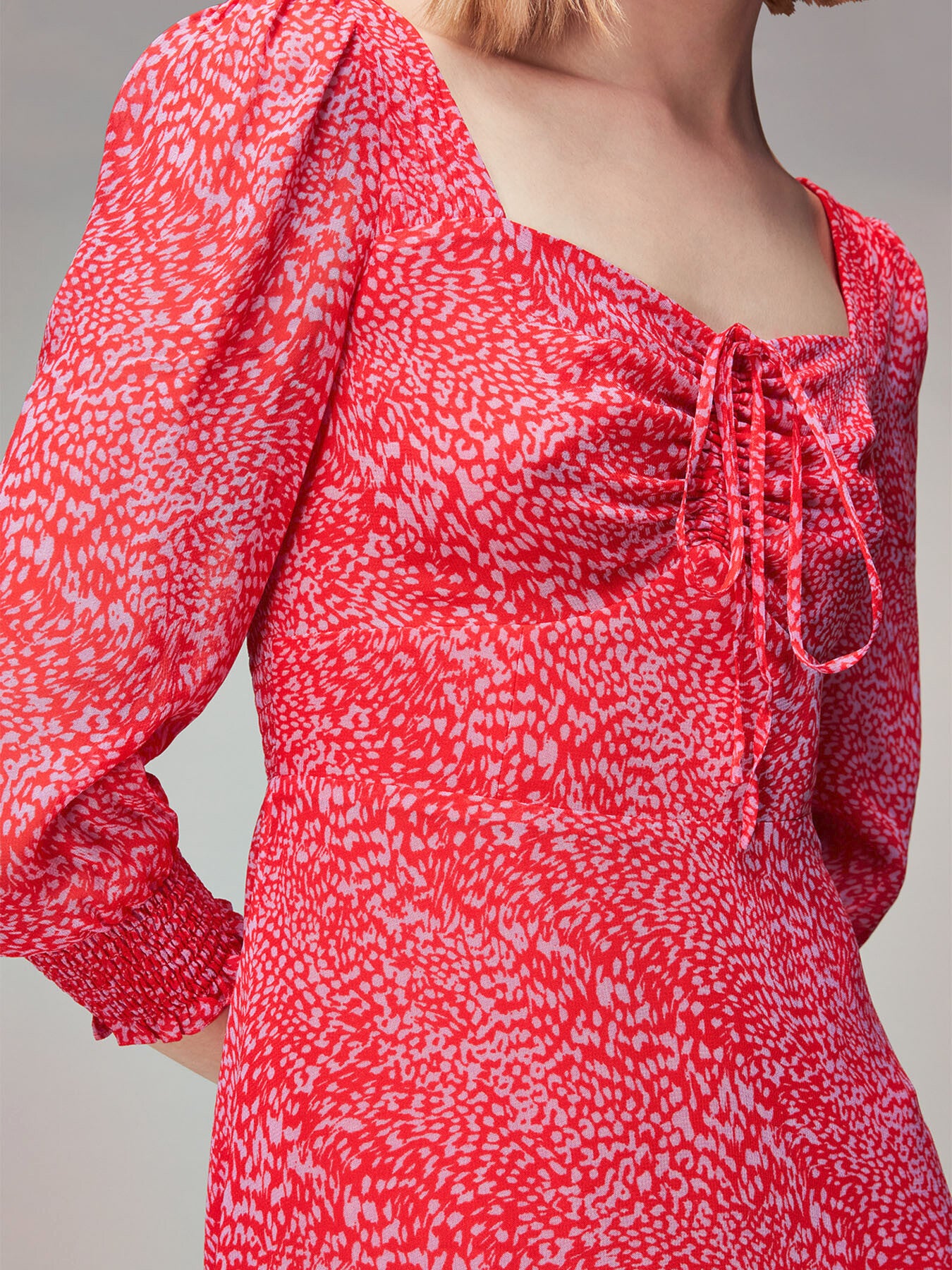 Diagonal Leopard Midi Dress