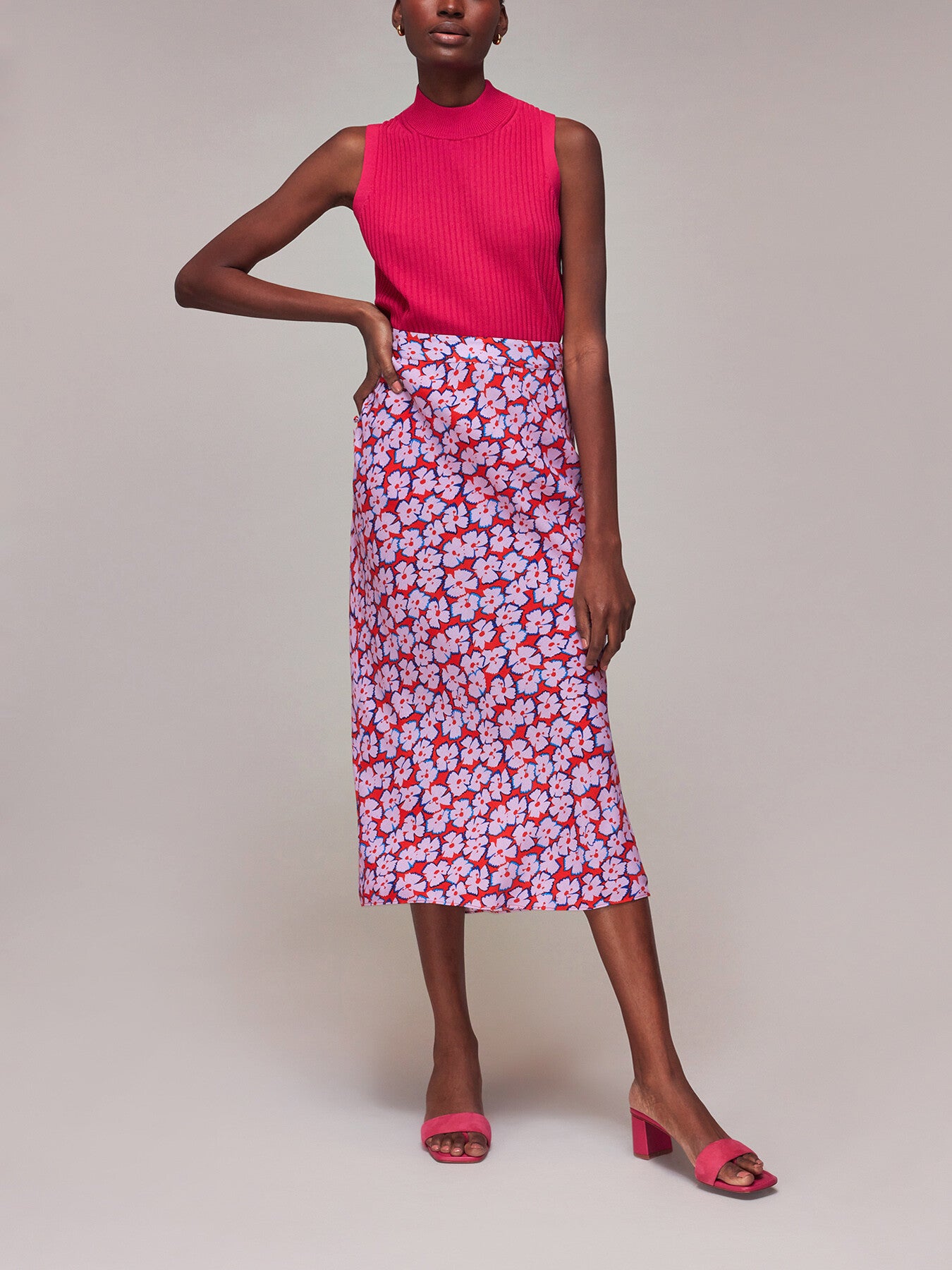 Farfalle Print Bias Cut Skirt