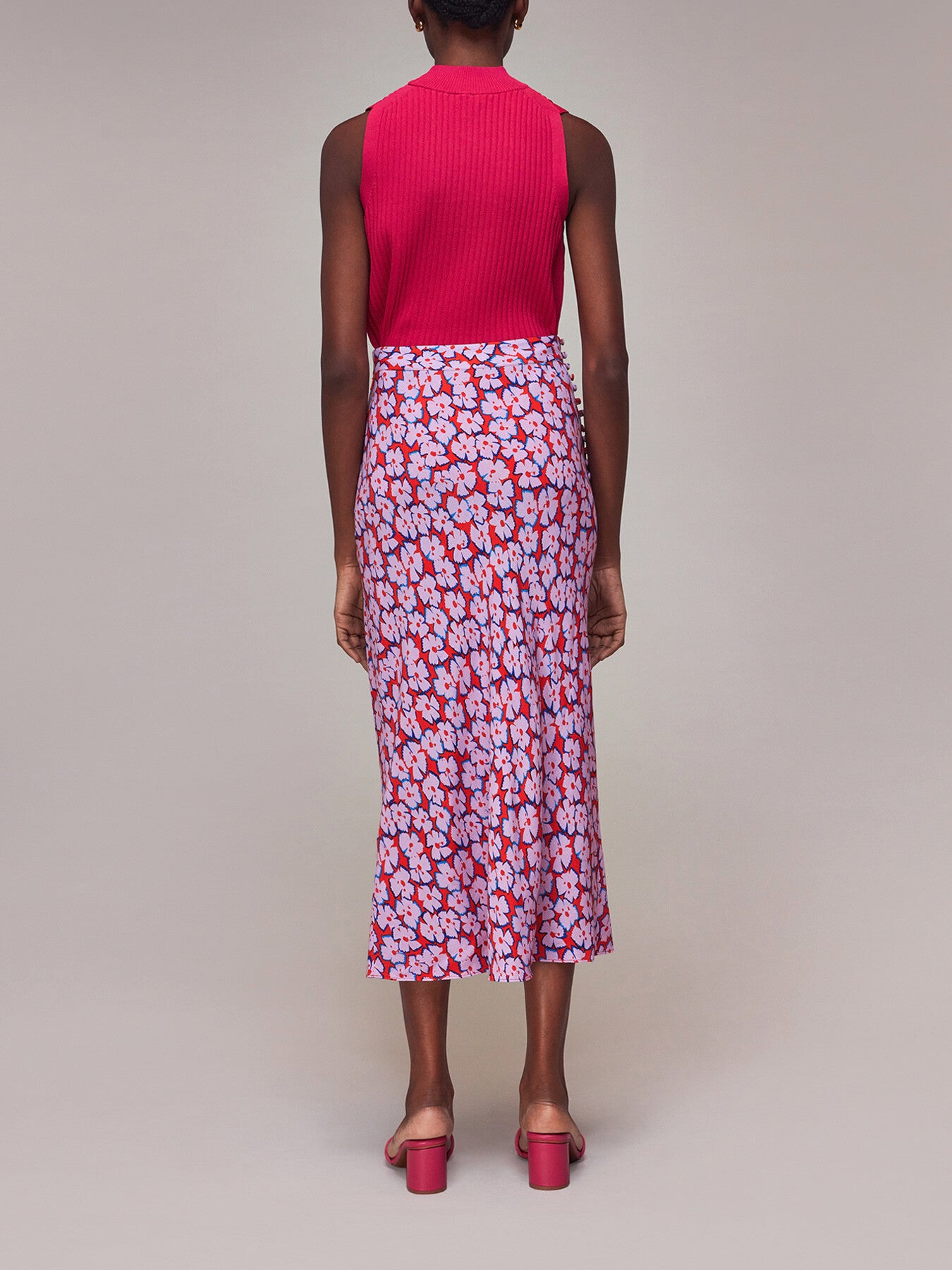 Farfalle Print Bias Cut Skirt