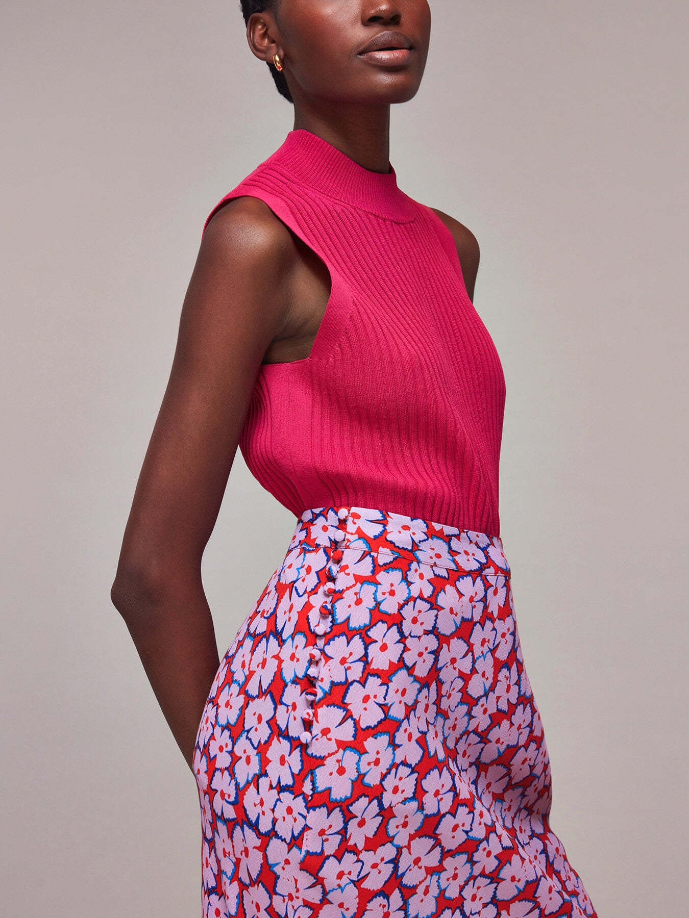 Farfalle Print Bias Cut Skirt