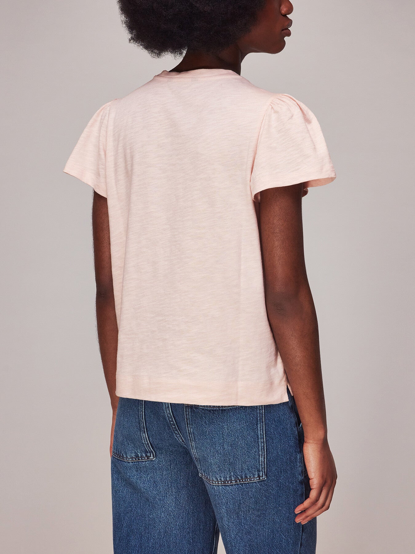 Cotton Frill Sleeve T-Shirt