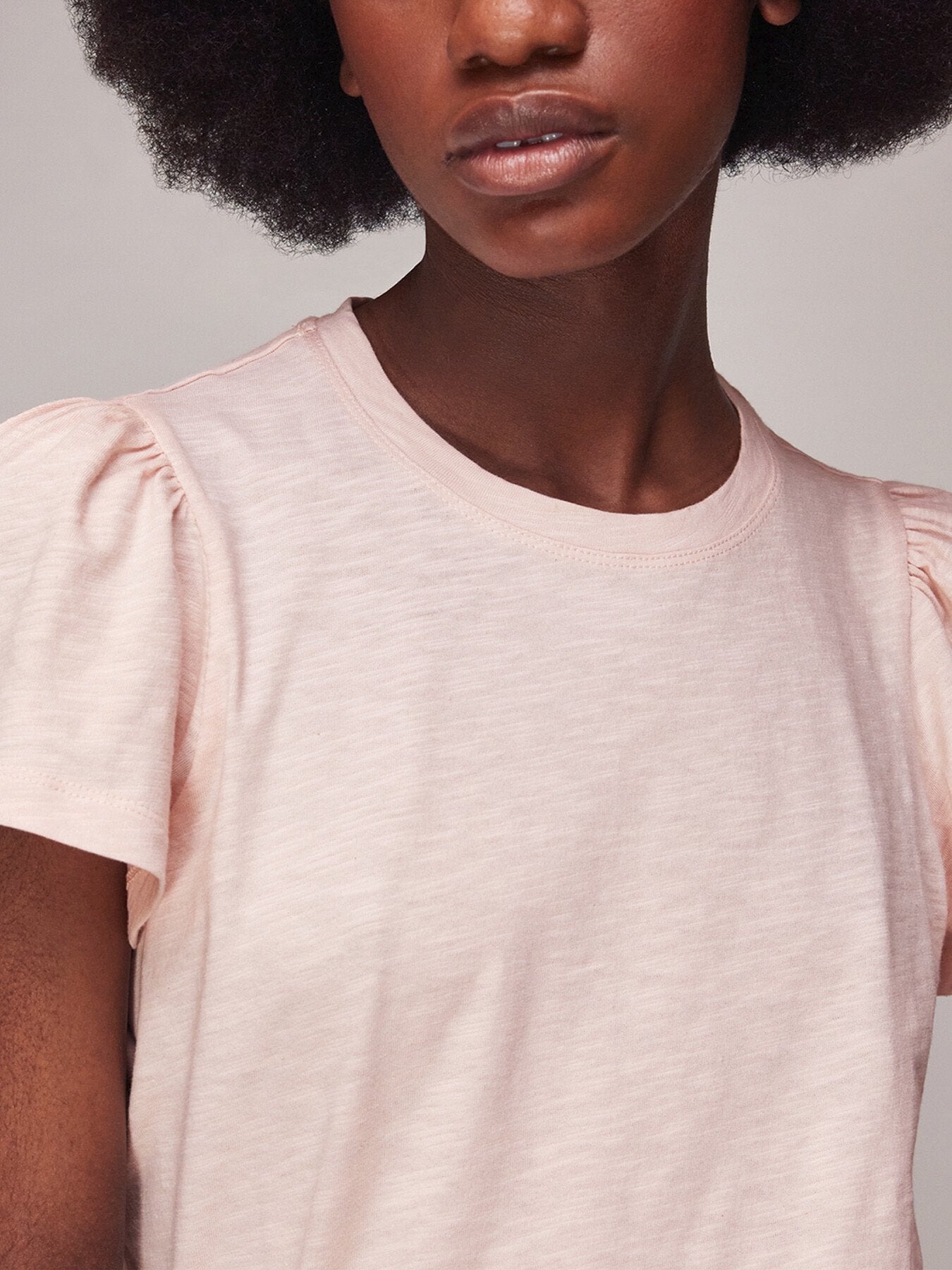 Cotton Frill Sleeve T-Shirt