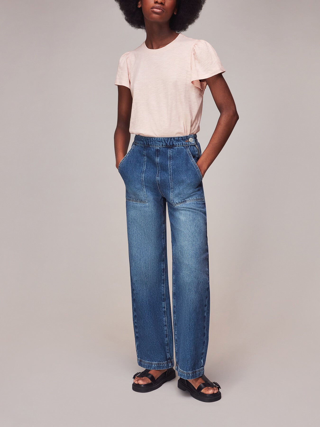 Cotton Frill Sleeve T-Shirt