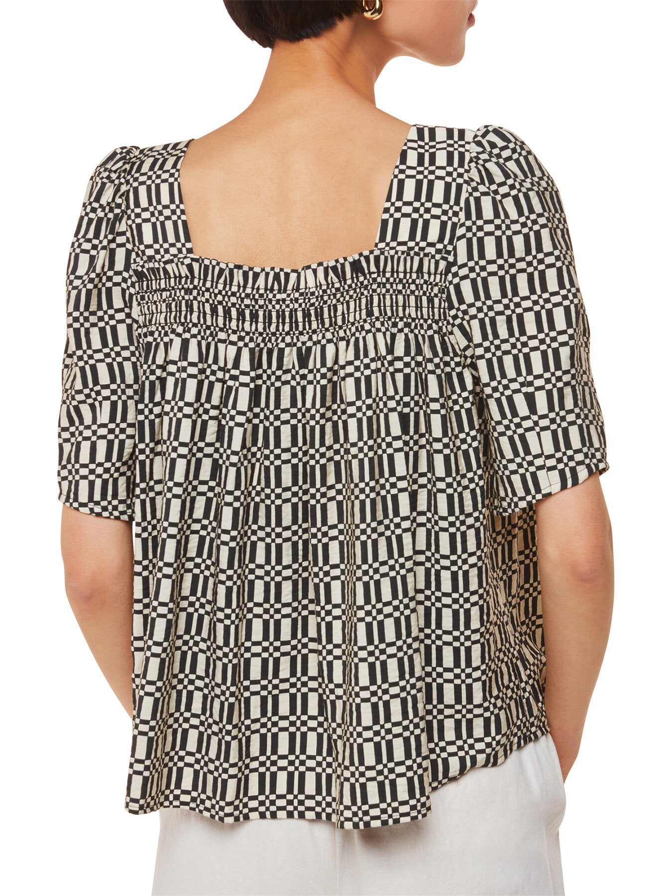 Link Check Square Neck Top