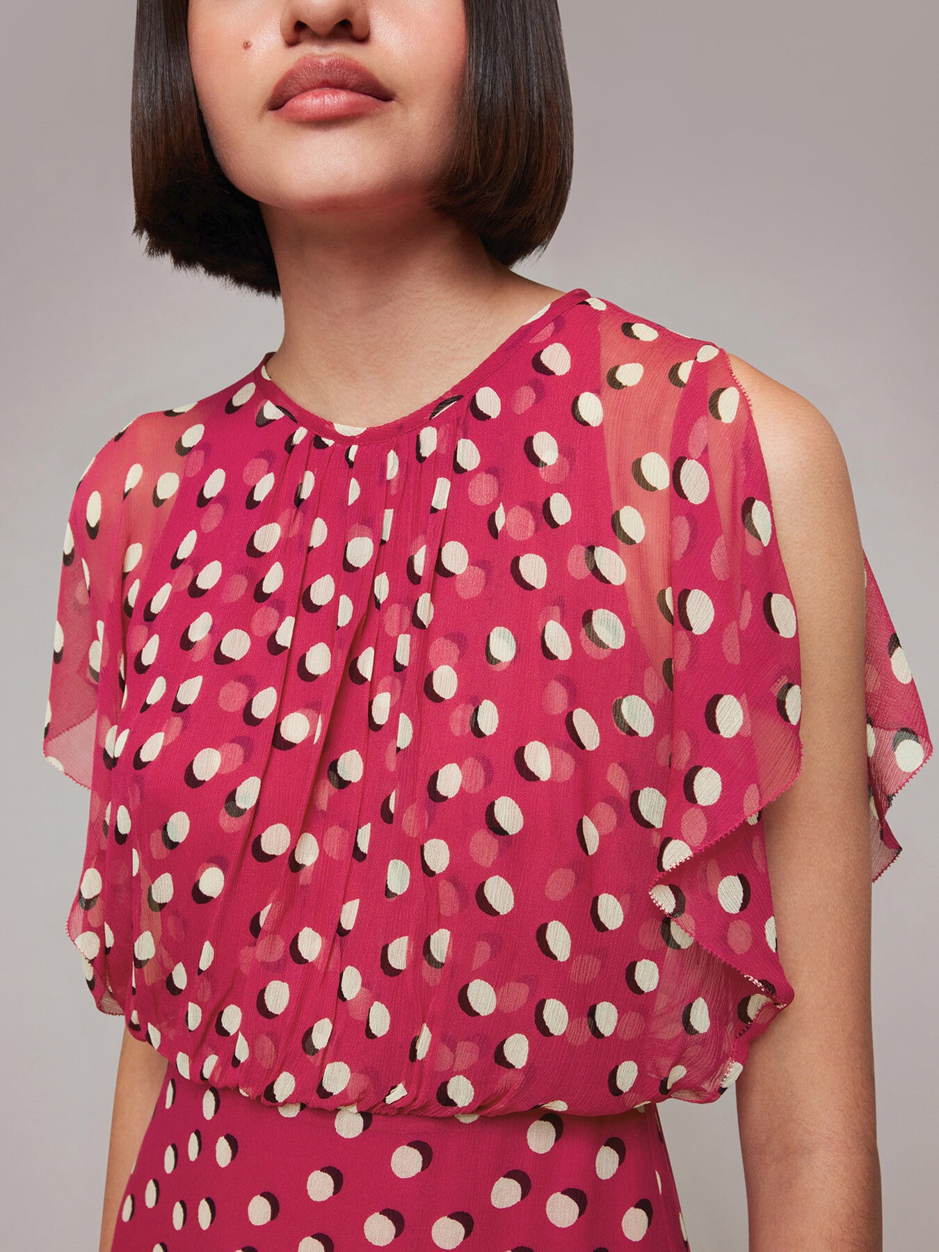 Moon Spot Print Midi Dress