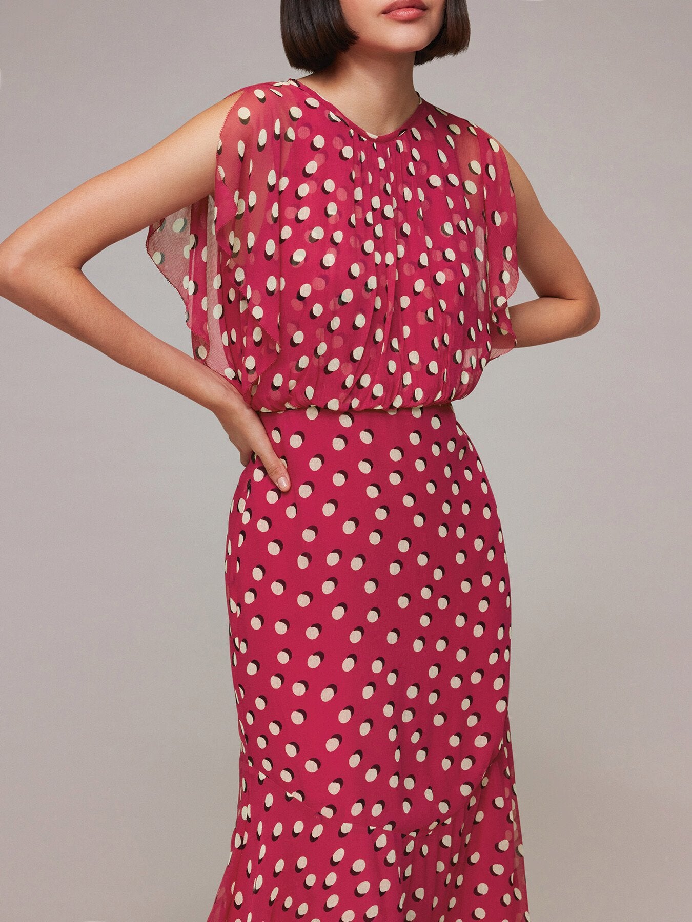 Moon Spot Print Midi Dress