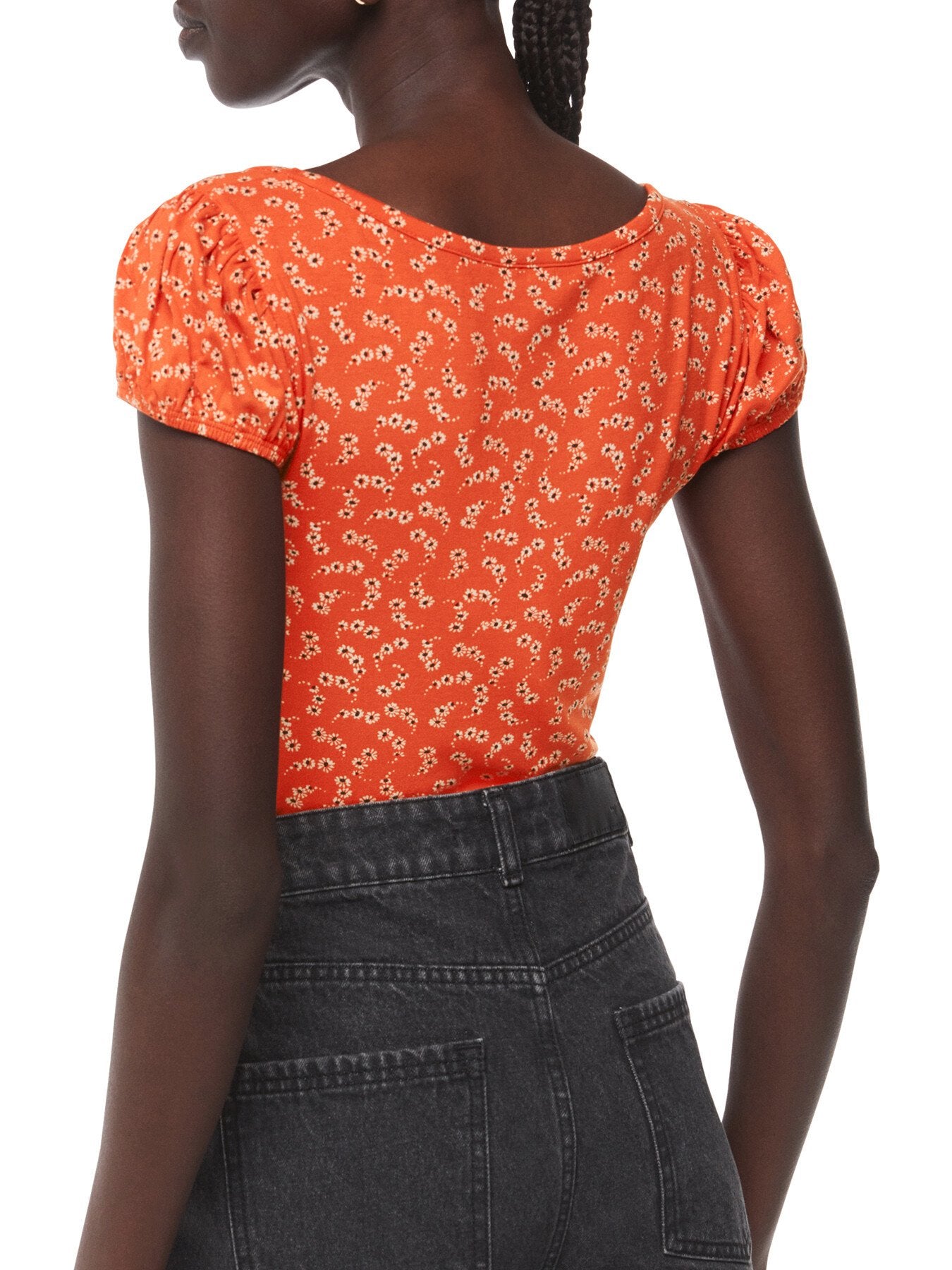 Micro Floral Sweetheart Top