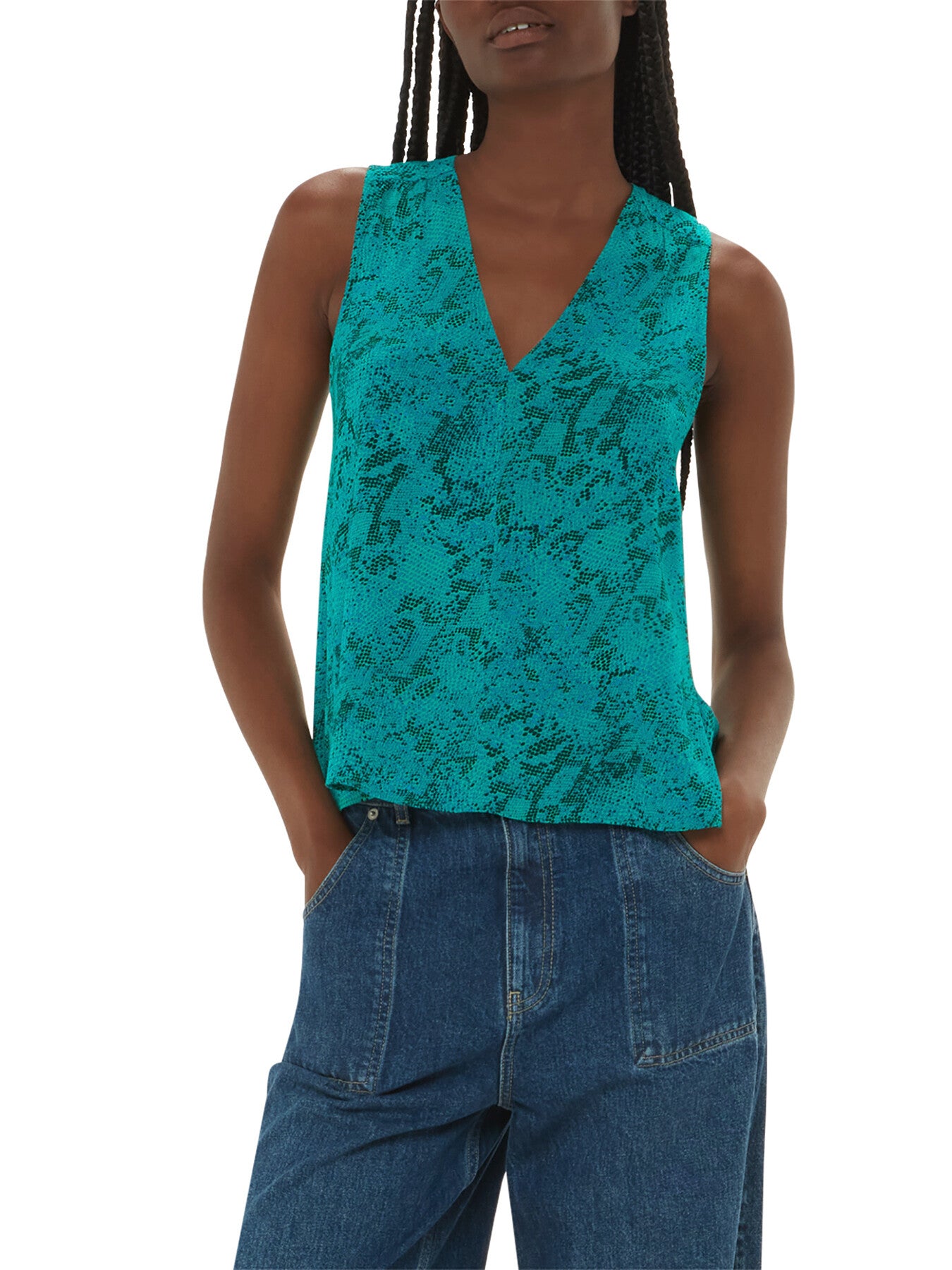Diagonal Snake Vest Top