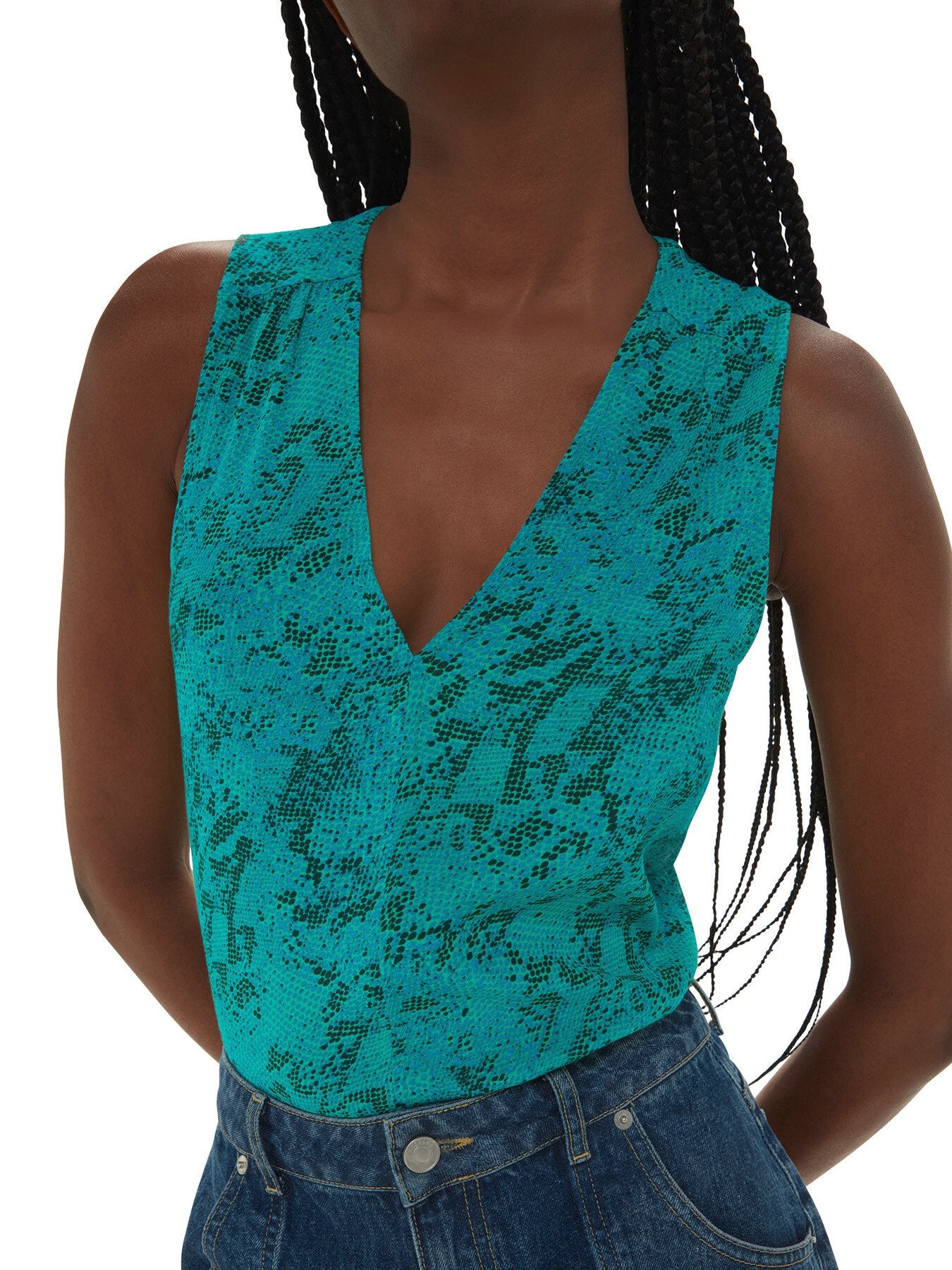 Diagonal Snake Vest Top