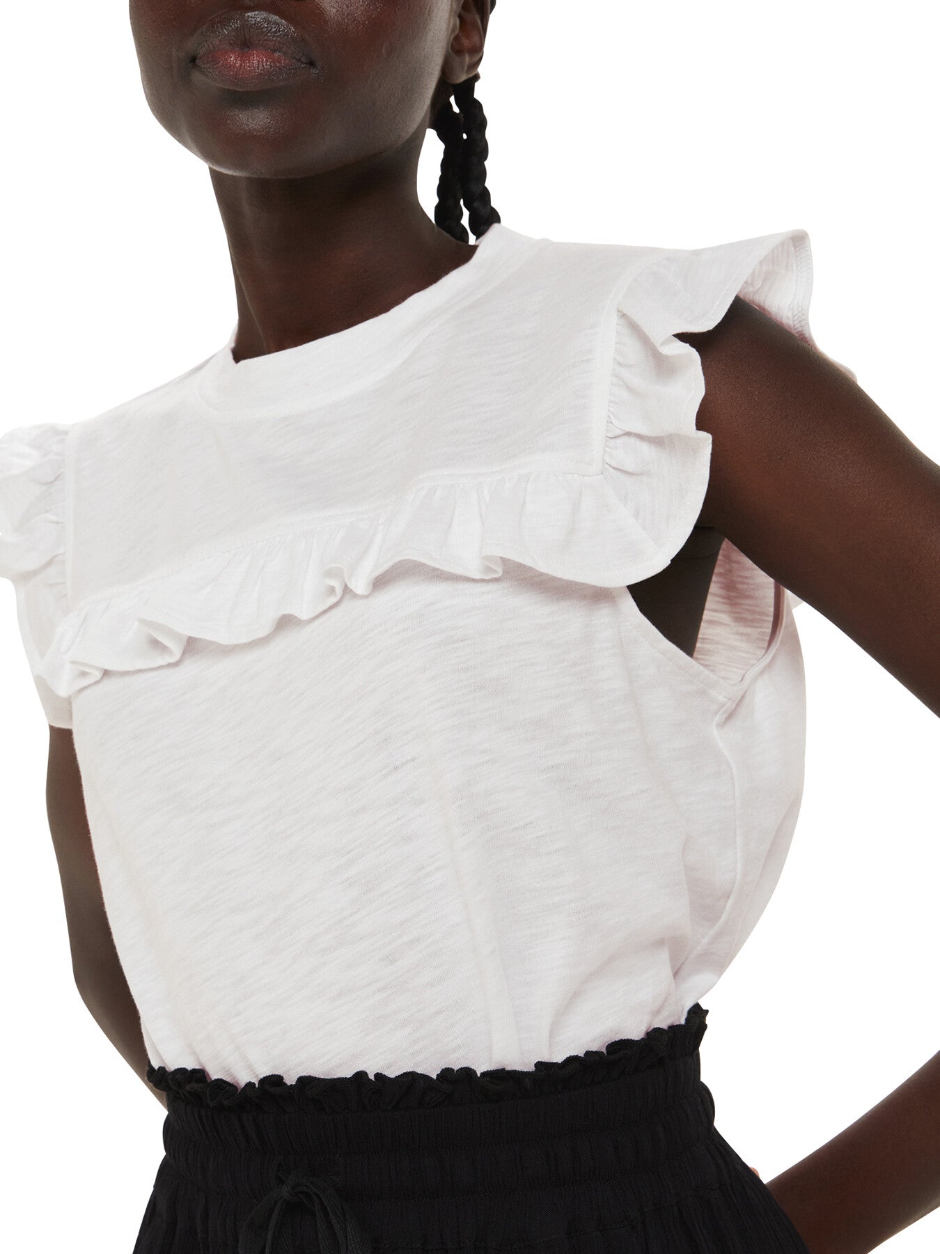 Cotton Yoke Frill Tank