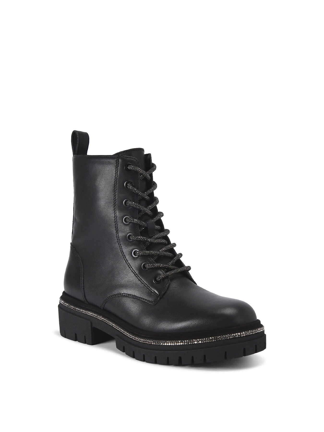 Dazzle Leather Lace Up Ankle Boots