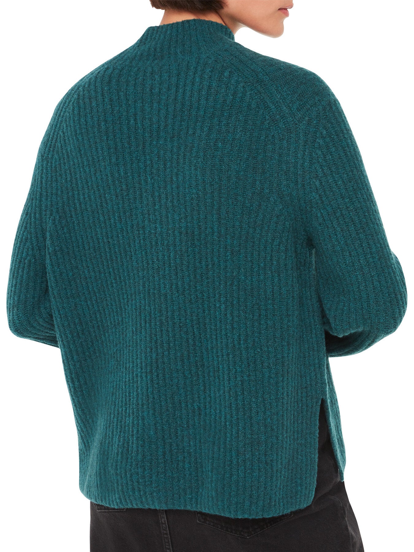 Wool Mix Rib Funnel Neck