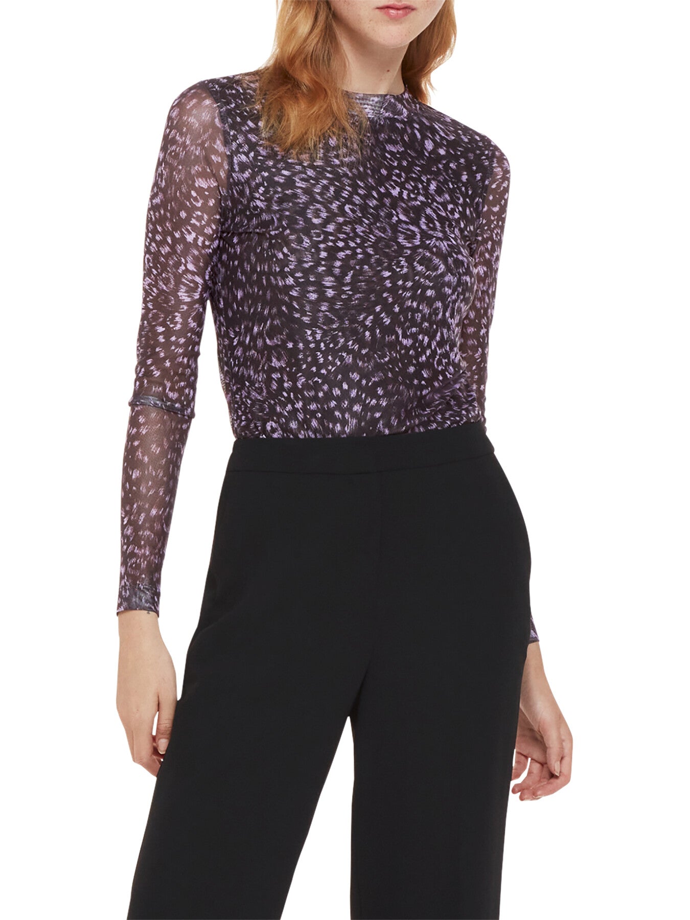 Feather Leopard Mesh Top