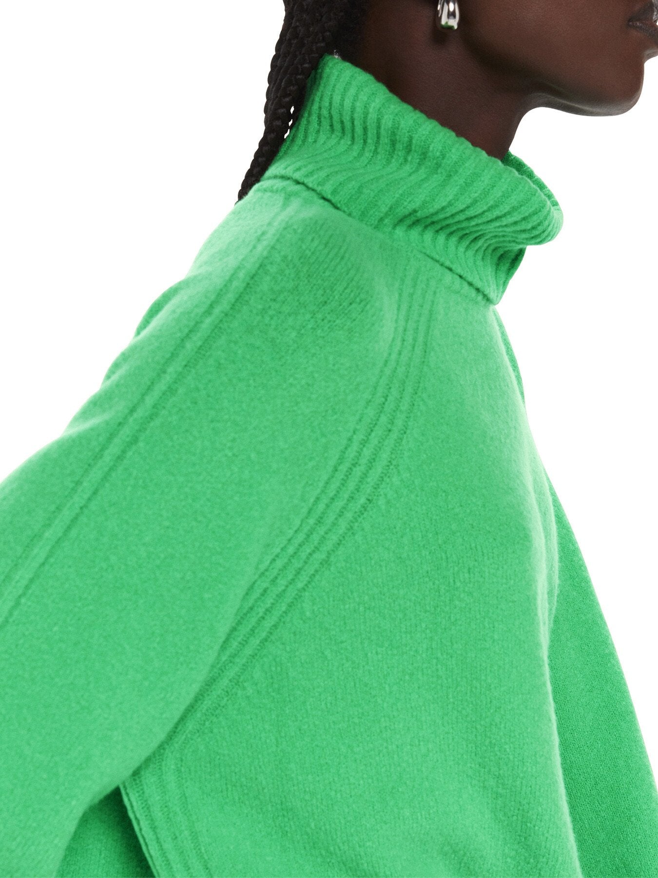 Textured Rib Detail Roll Neck