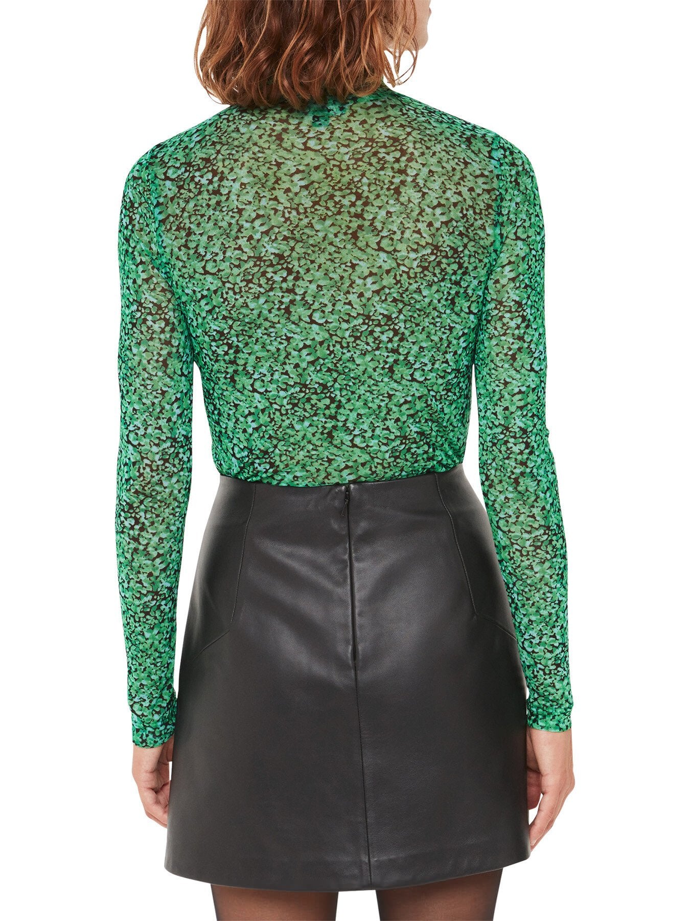 Dappled Floral High Neck Mesh