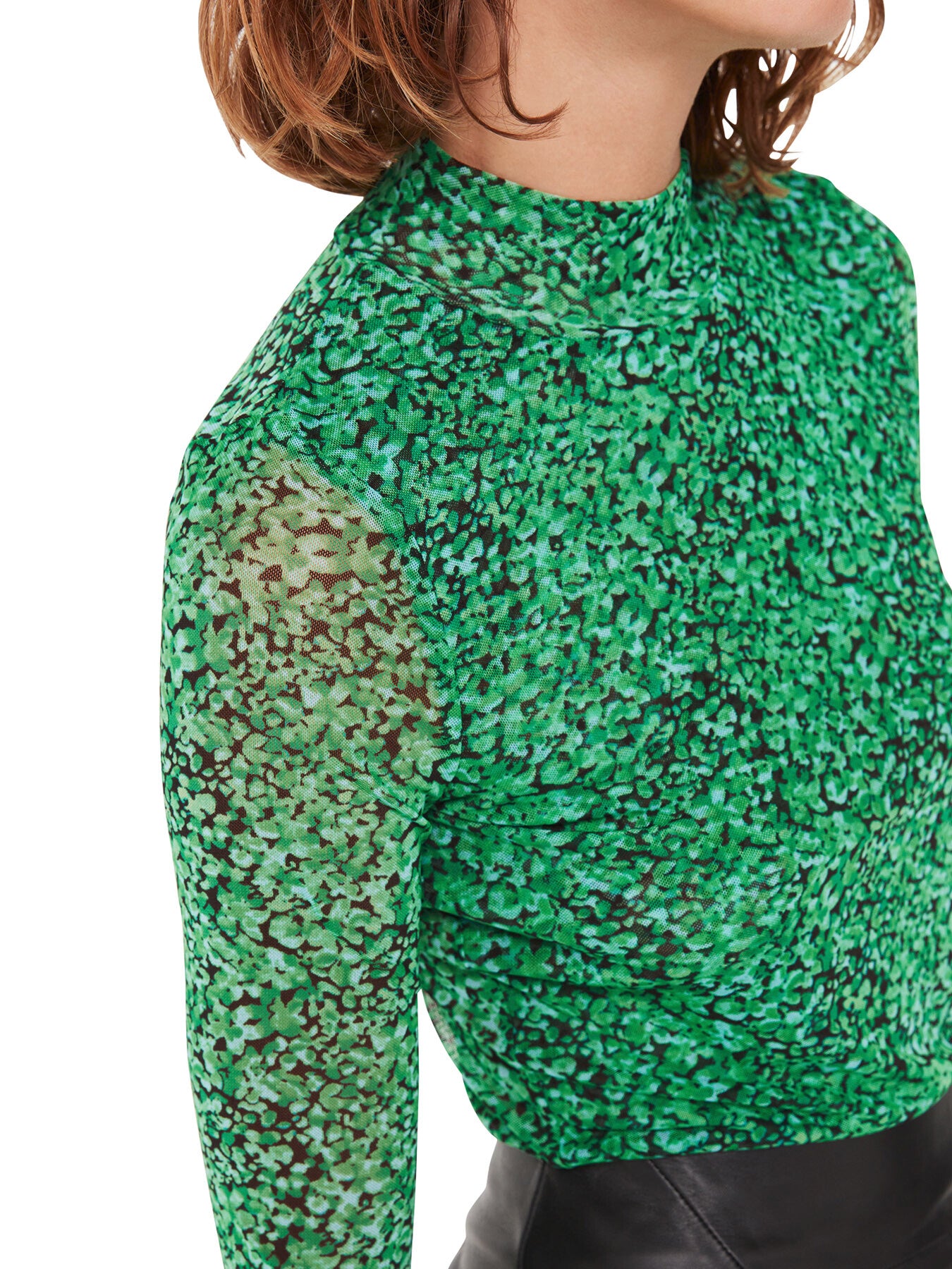 Dappled Floral High Neck Mesh