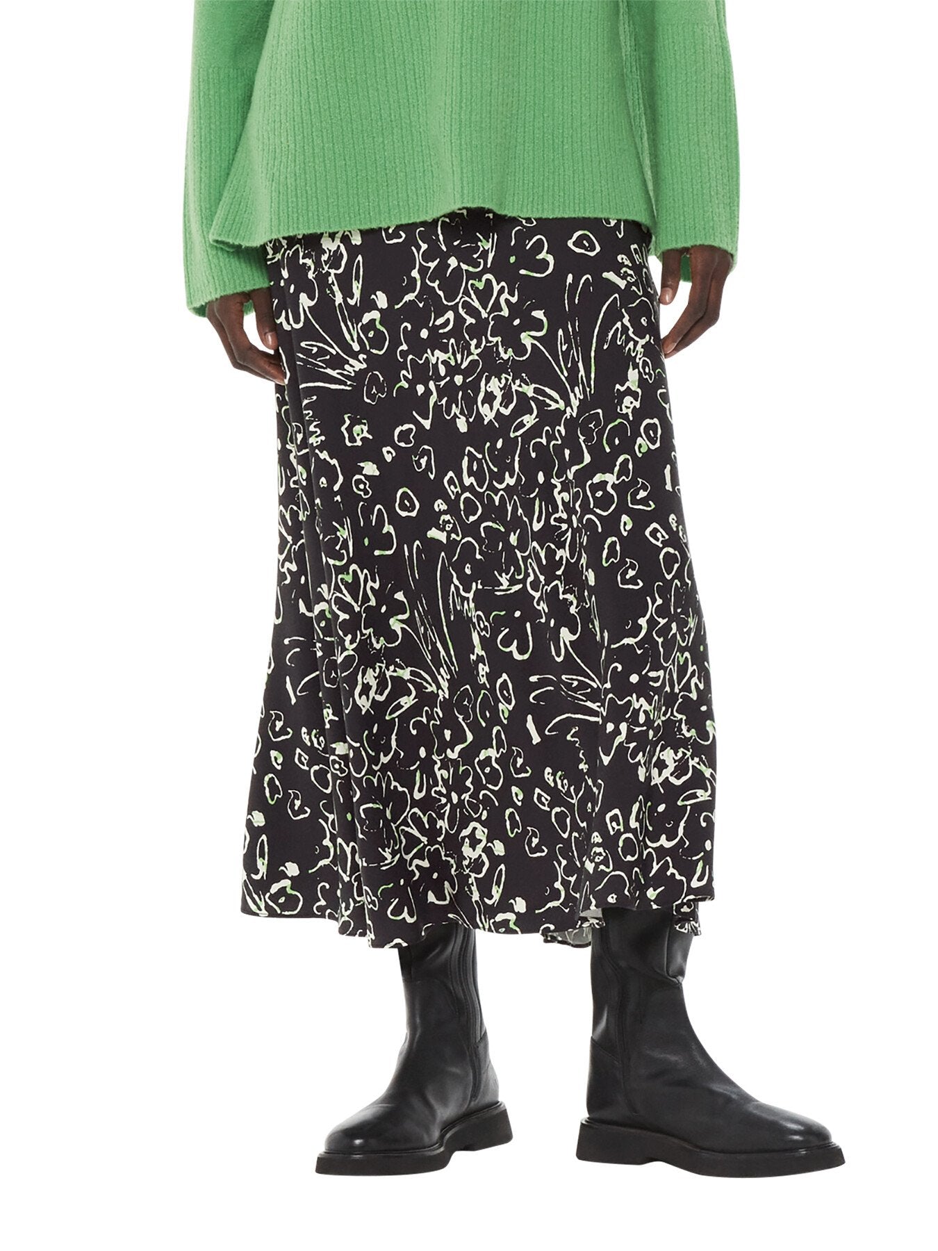 Scribble Bouquet Fluted Skirt
