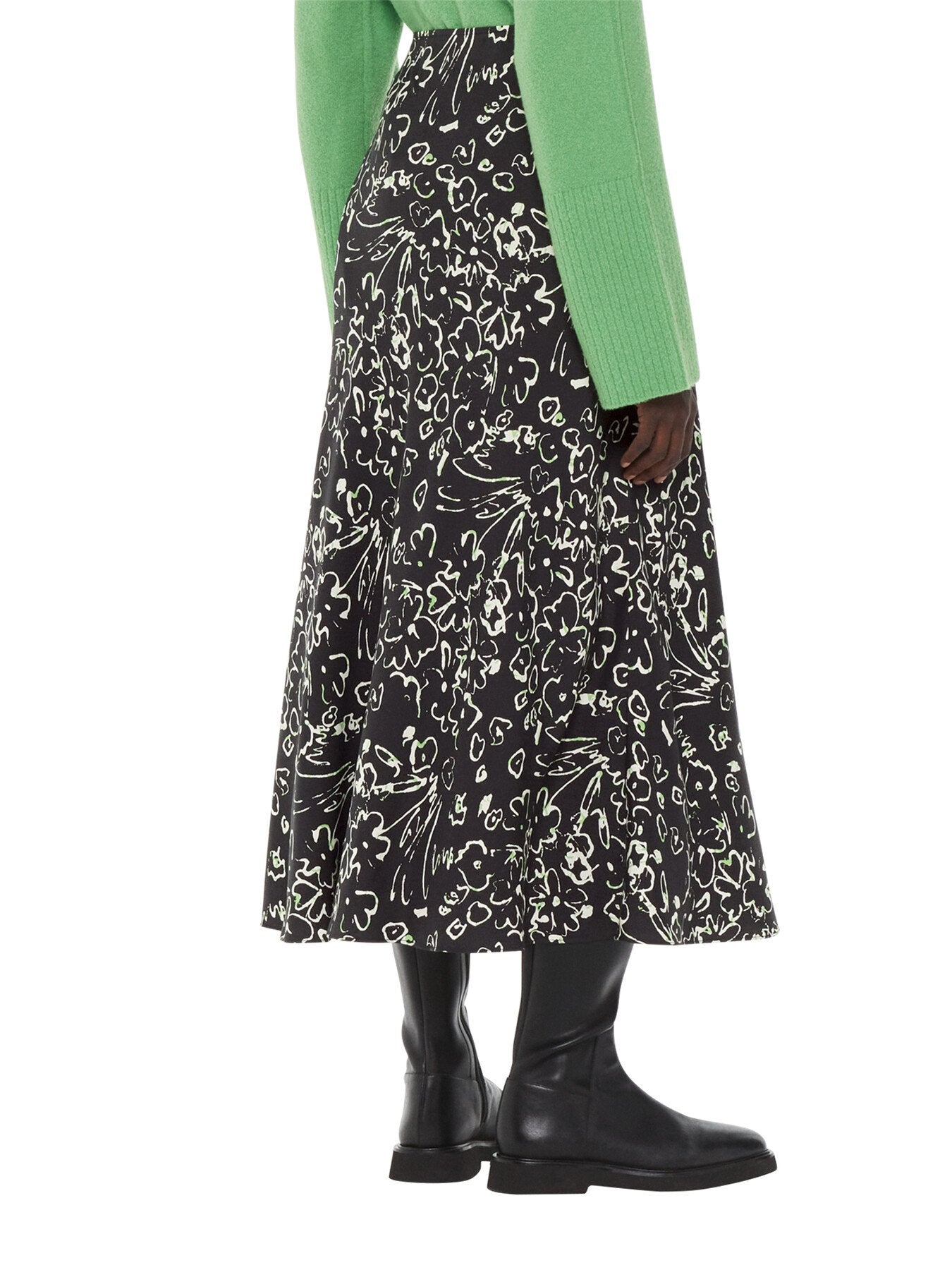 Scribble Bouquet Fluted Skirt