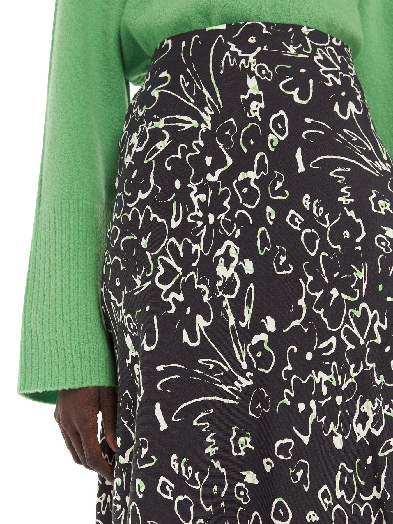 Scribble Bouquet Fluted Skirt