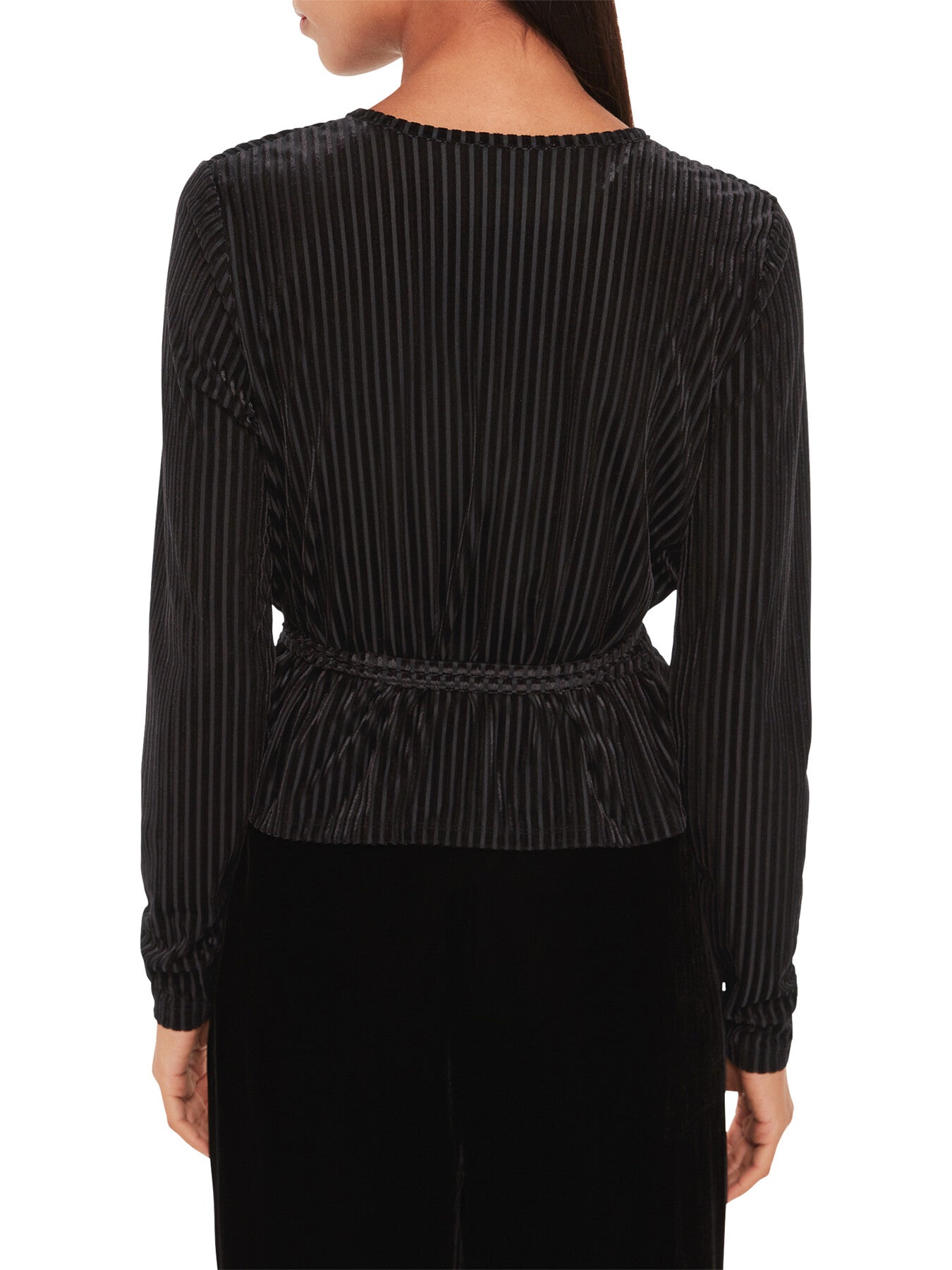 Velvet Stripe Wrap Cardigan