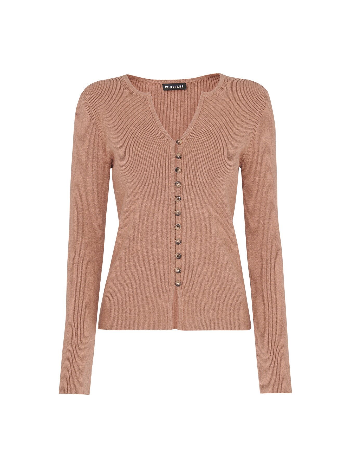 Ribbed Button Through Cardigan