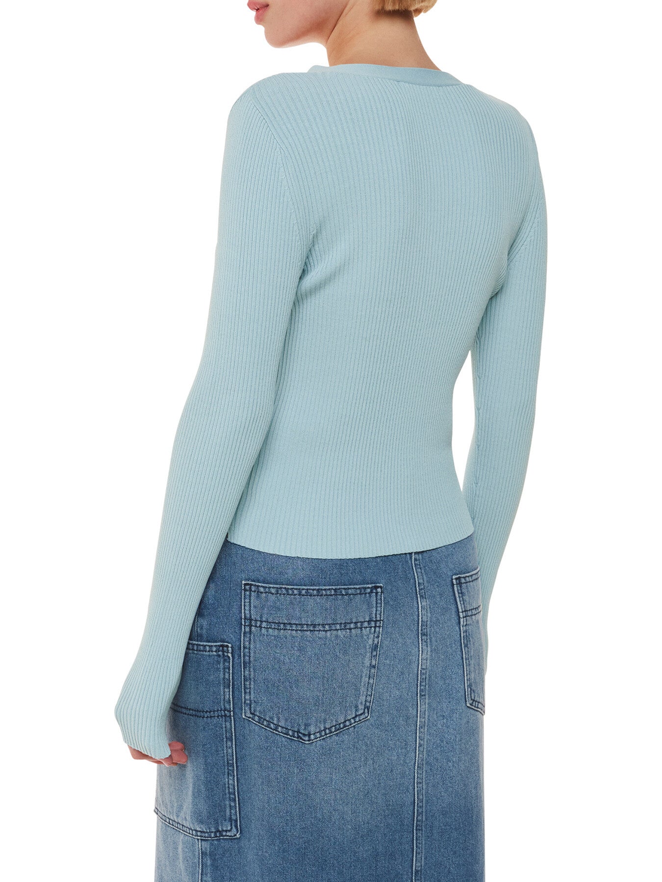 Ribbed V Neck Cardigan