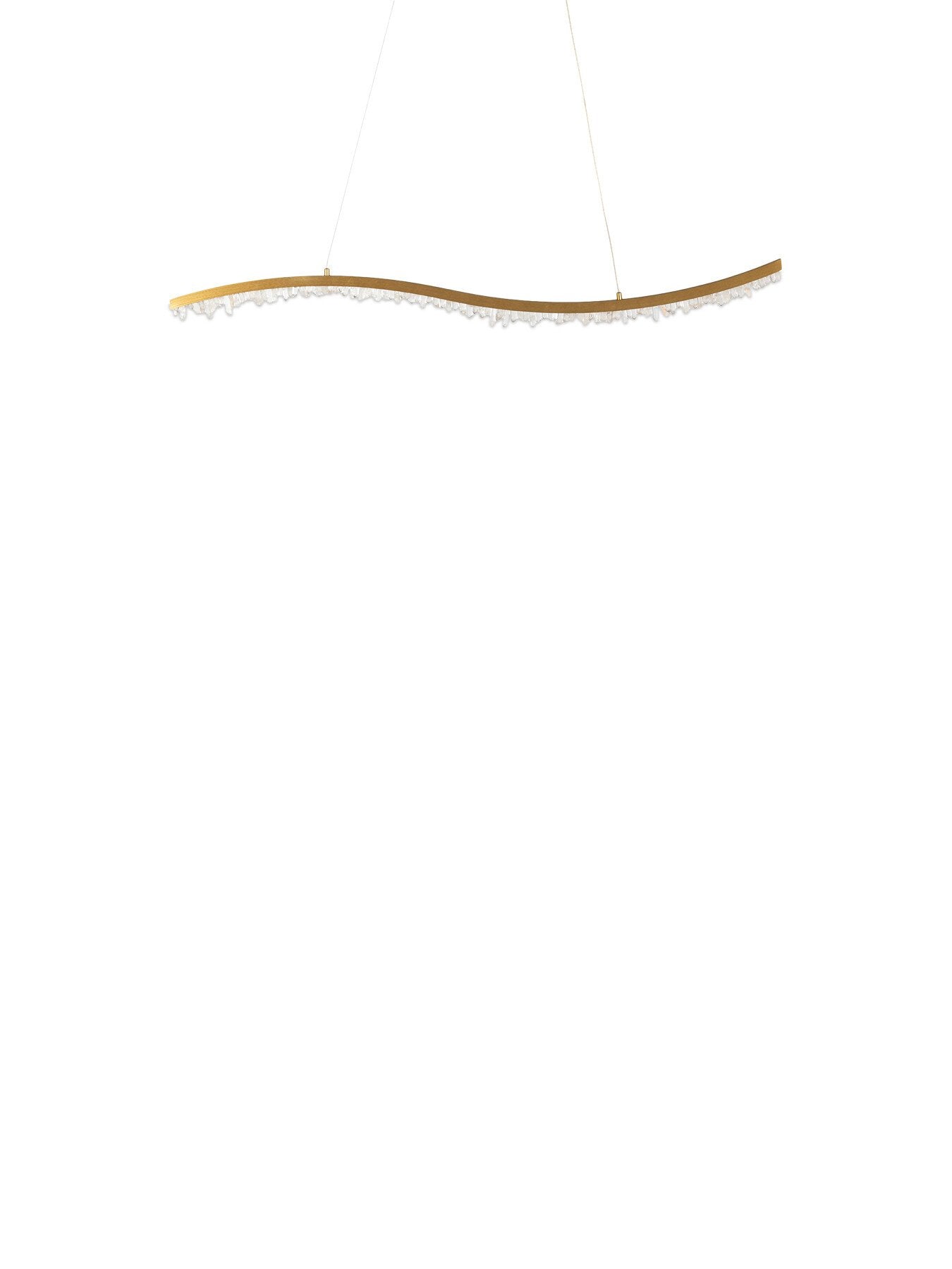 Rock Crystal LED Pendant Brushed Gold