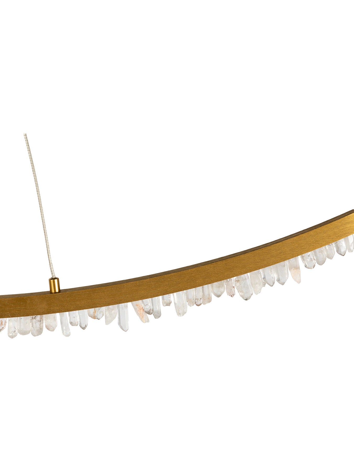 Rock Crystal LED Pendant Brushed Gold