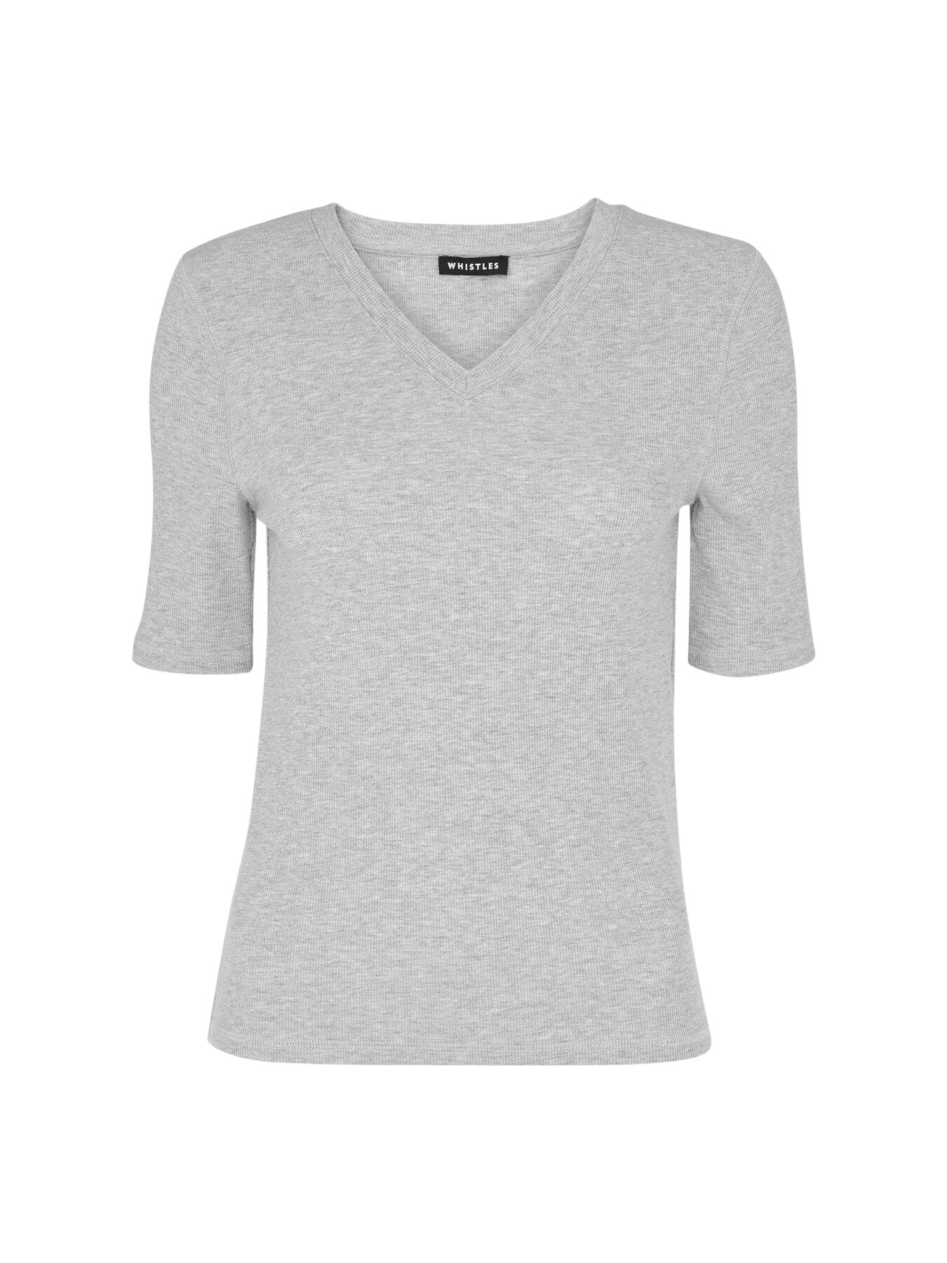 V Neck Ribbed T-Shirt