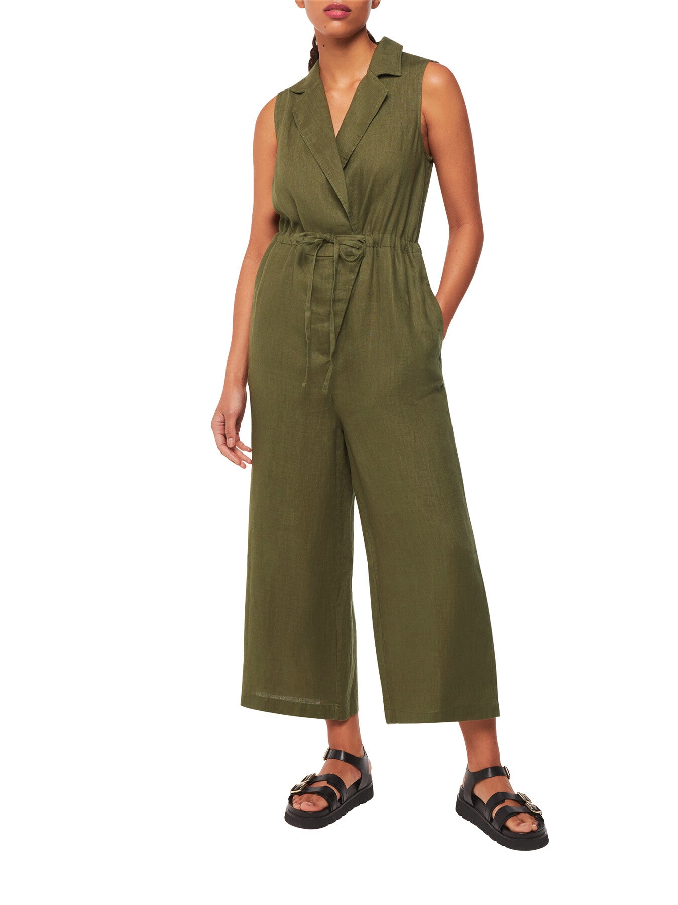 Bella Linen Wrap Jumpsuit