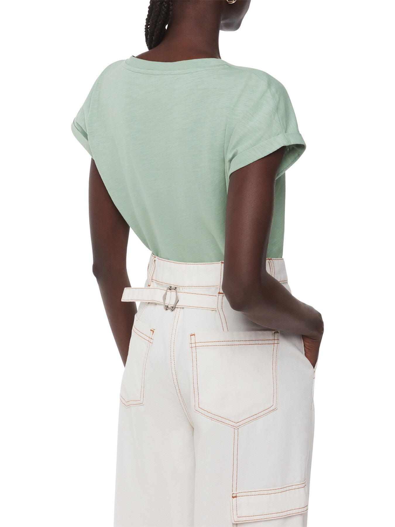 Willa V Neck Cap Sleeve Tee