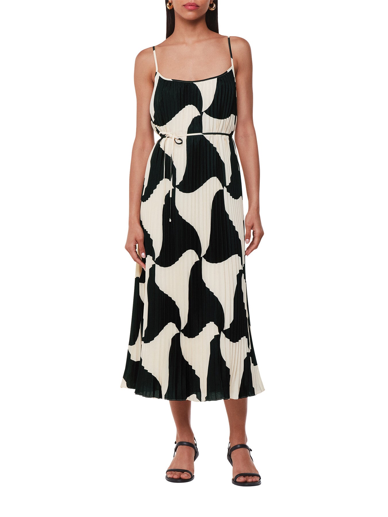 Triangle Swirl Pleated Dress