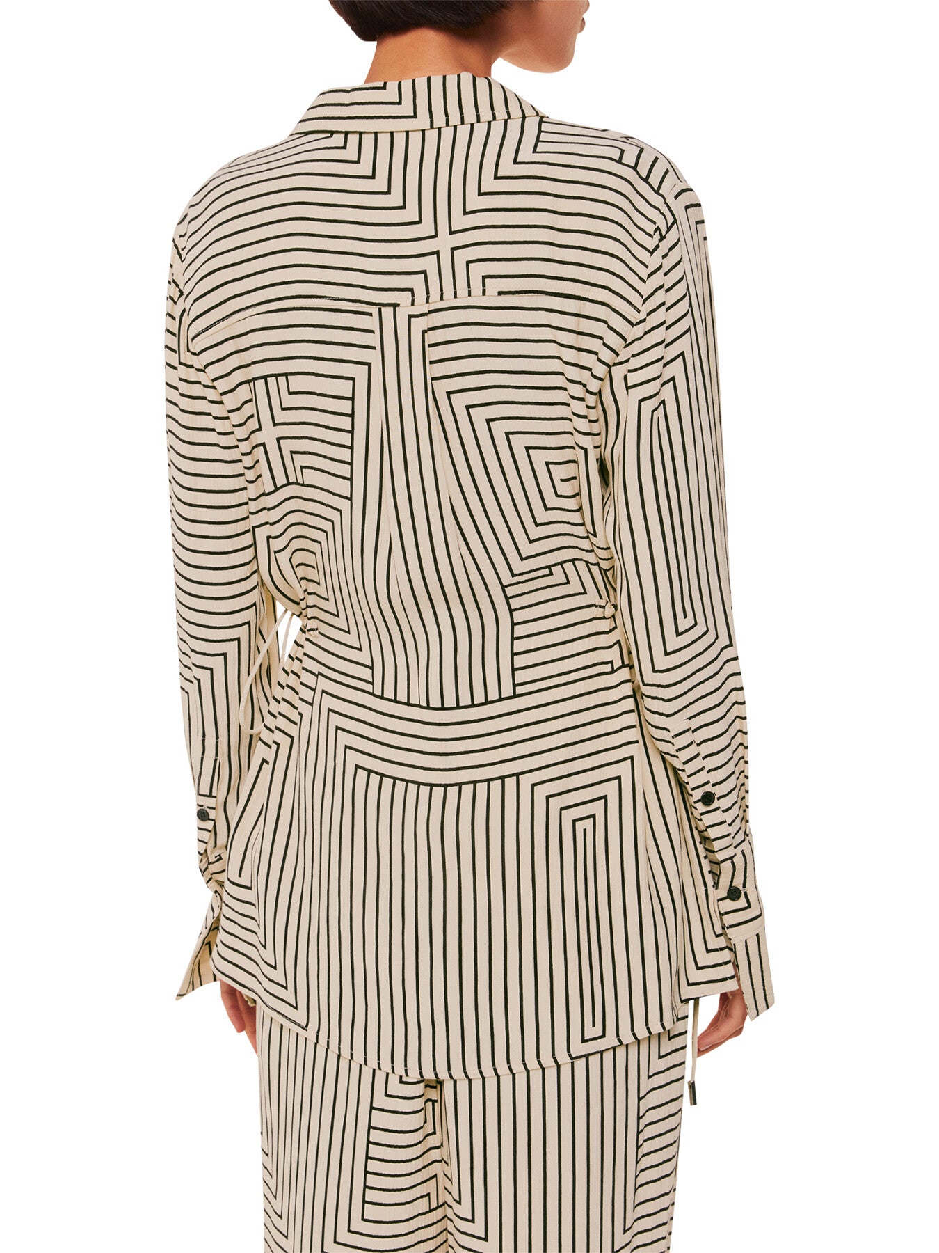 Angled Stripe Tie Detail Shirt