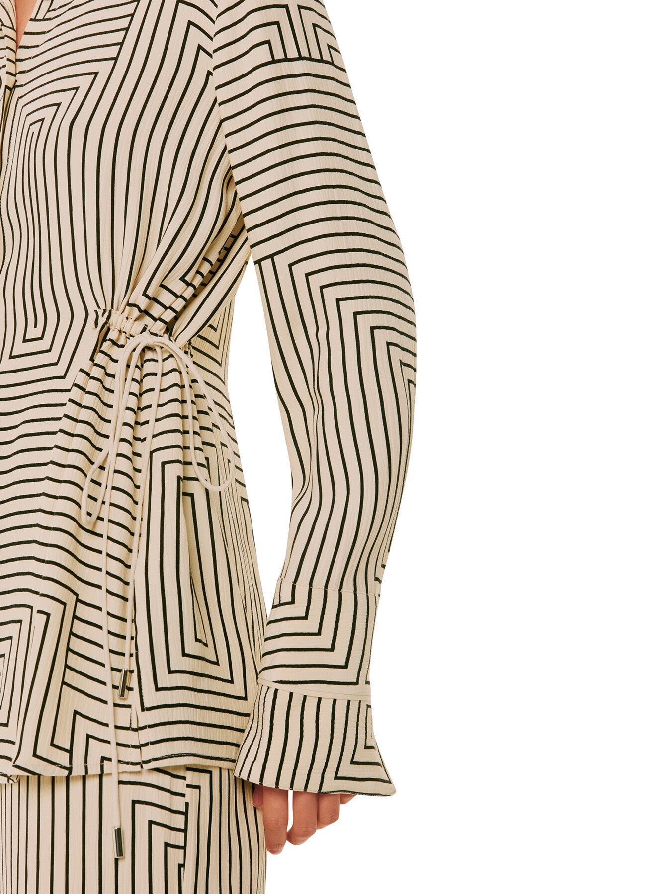 Angled Stripe Tie Detail Shirt