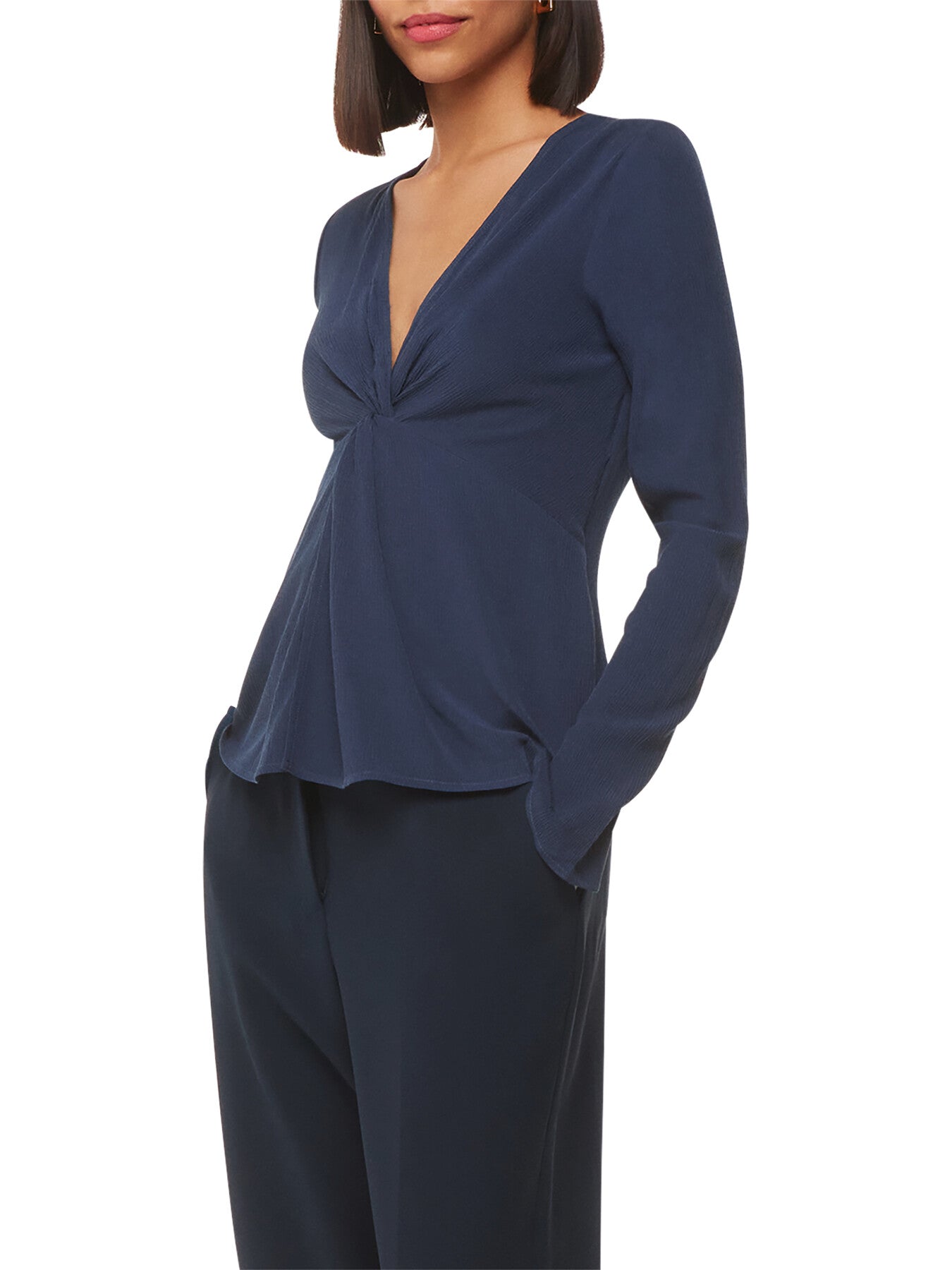 Twist Front Textured Top