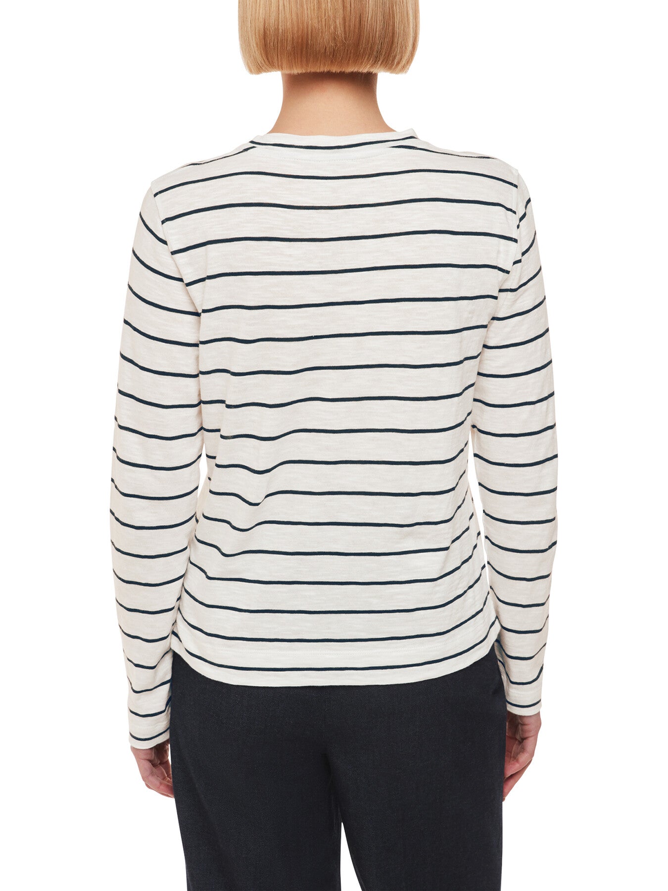 Stripe Crew Neck Pocket Top