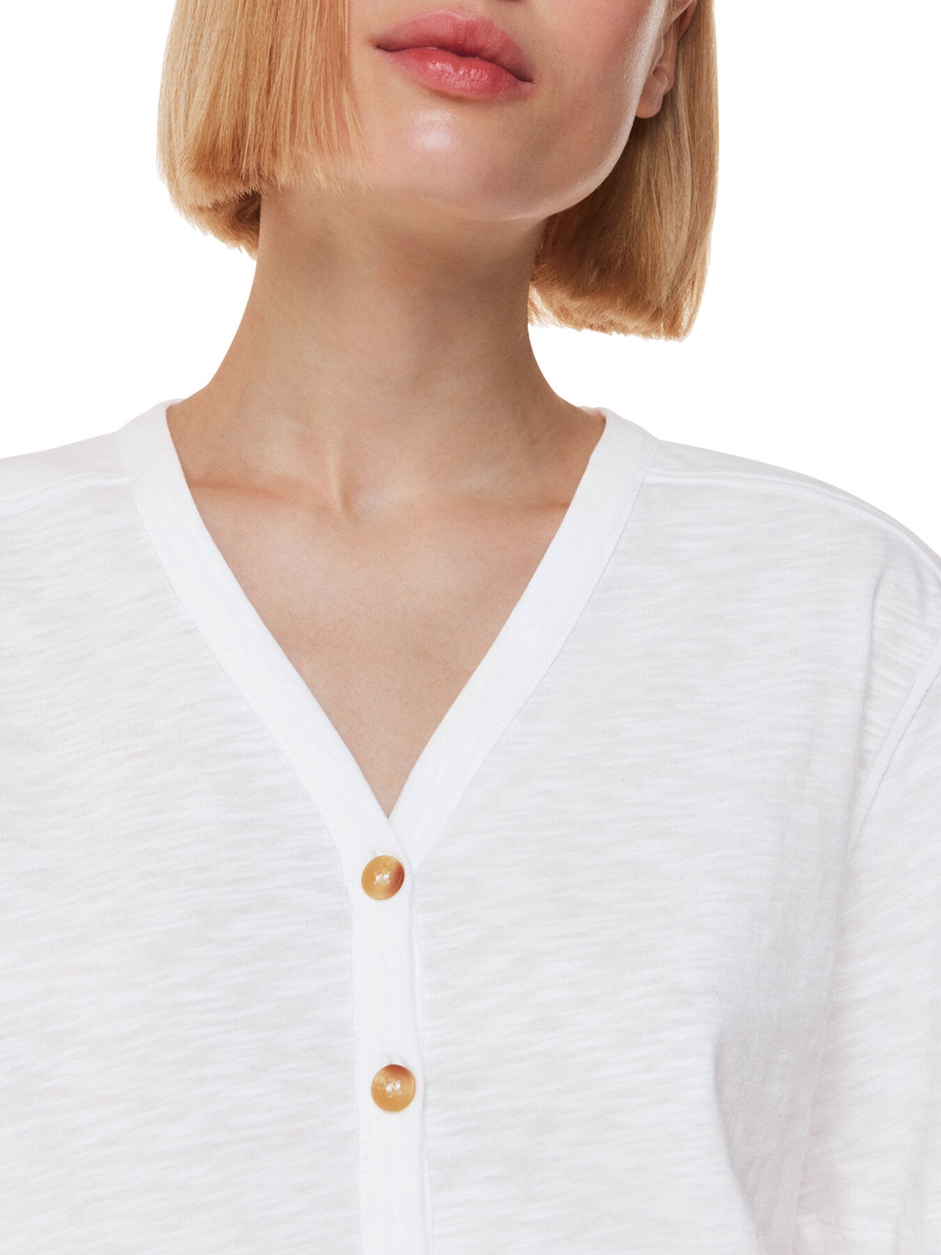 Ella V Neck Button Through Tee