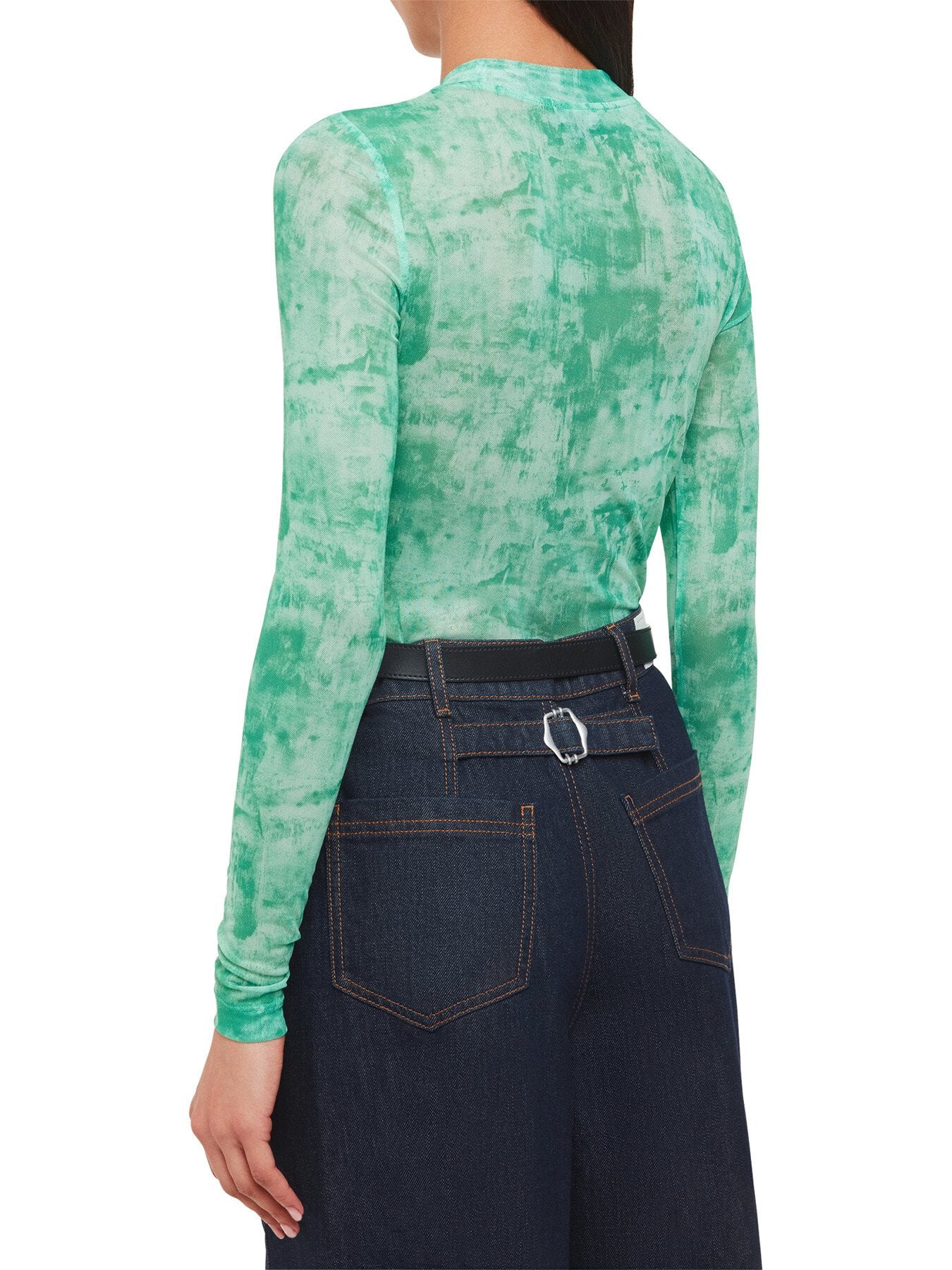 Brushwork Print Mesh Jersey
