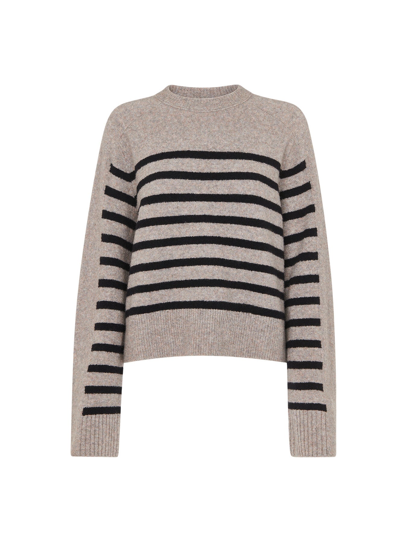 Wool Mix Stripe Contrast Knit