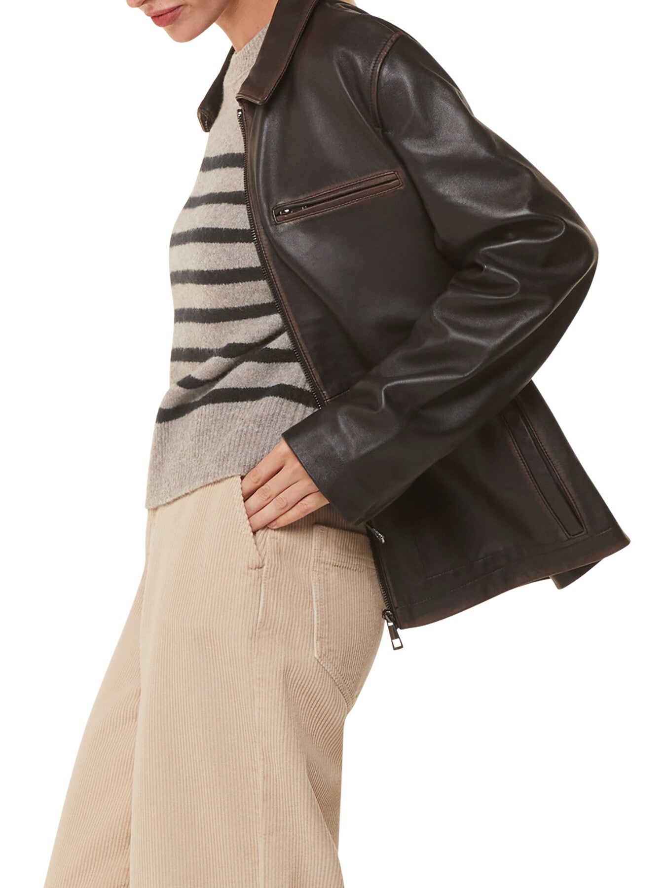 Wool Mix Stripe Contrast Knit