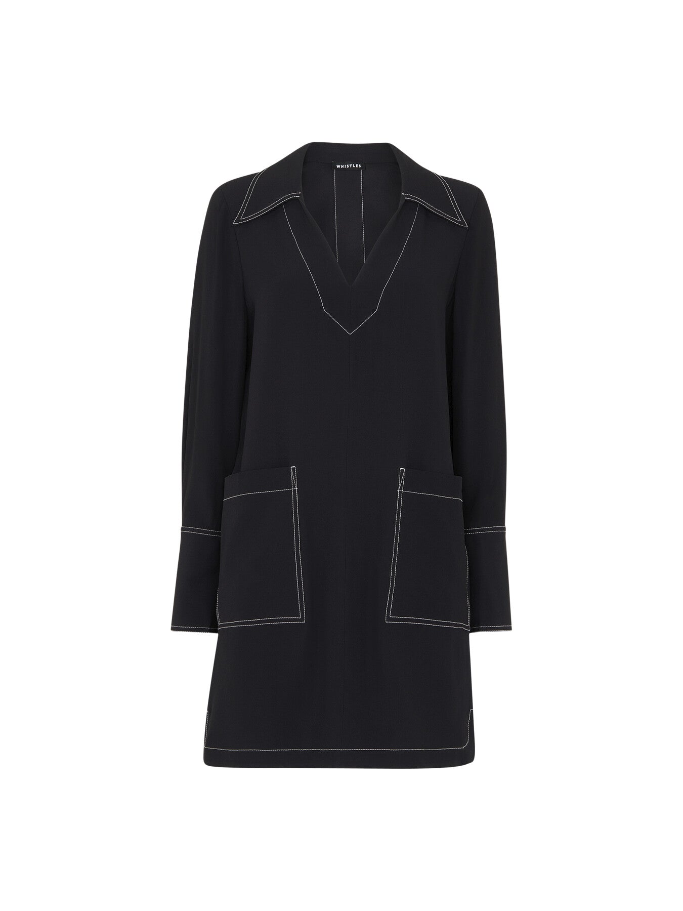 Topstitch Detail Shirt Dress