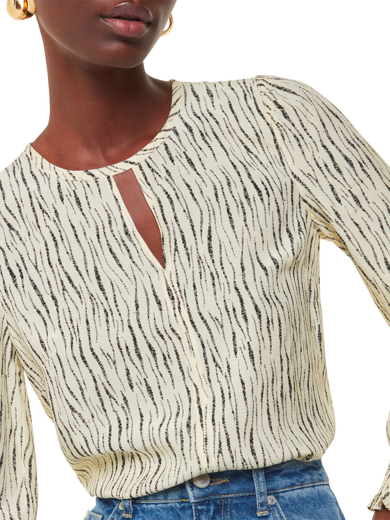 Shibori Stripe Detail Blouse