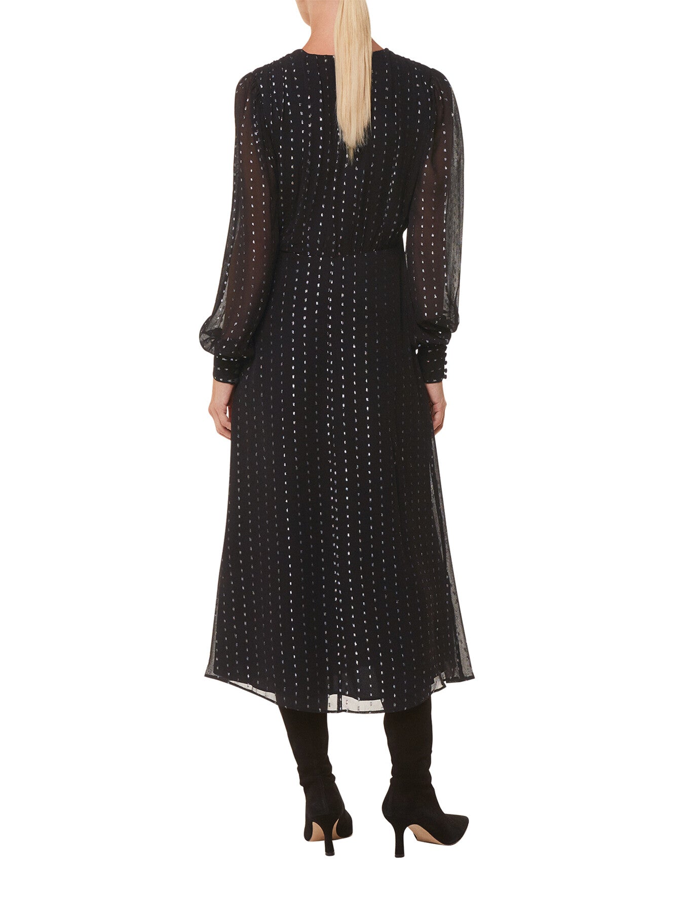 Metallic Stripe Midi Dress